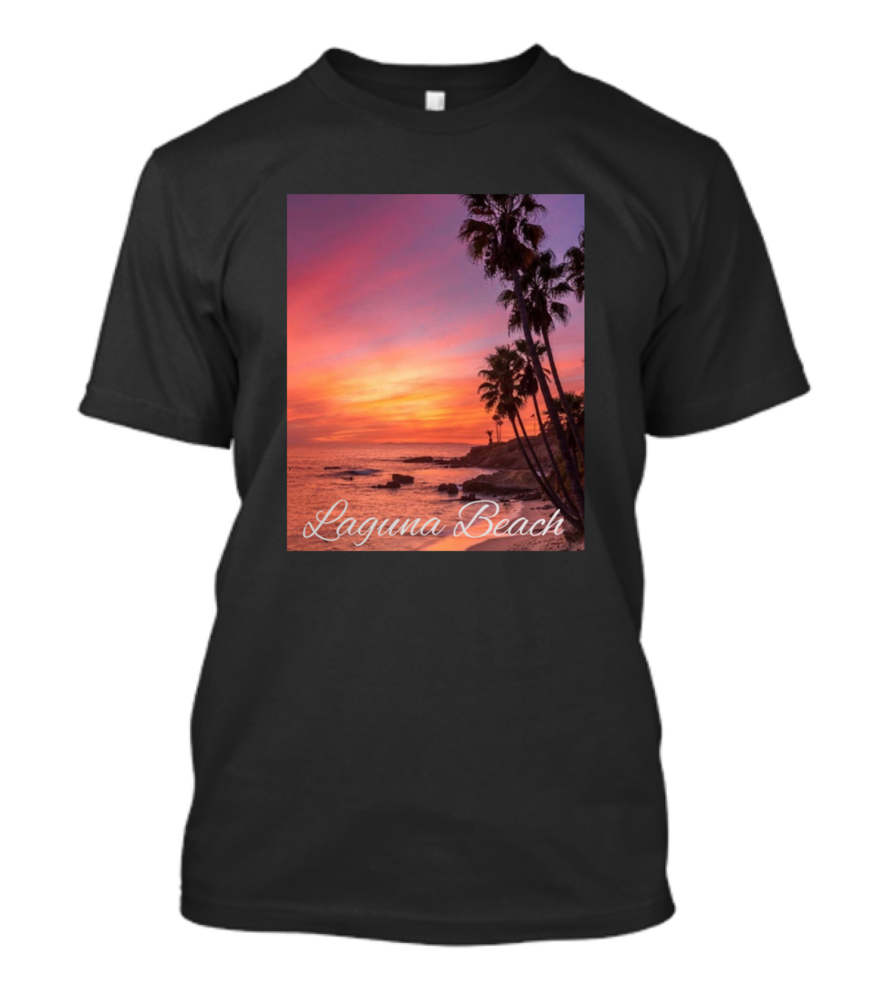 Laguna Beach Sunset With Palm Trees Ocean View T-Shirt