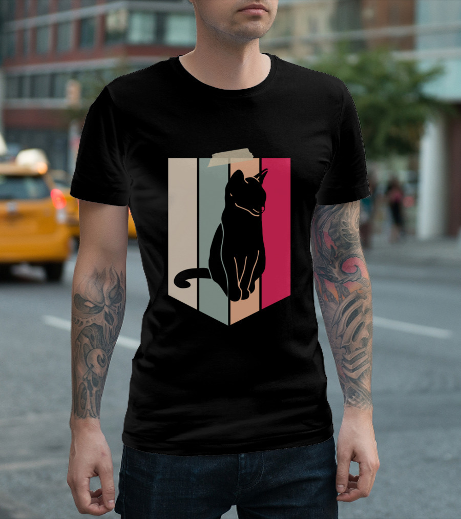 Love Is Cat Vintage Stripes T-Shirt
