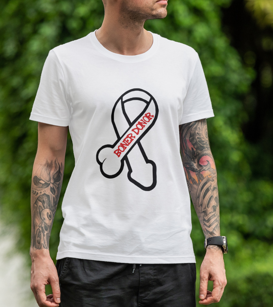 Boner Donor Ribbon Symbol With Bone Shape T-Shirt