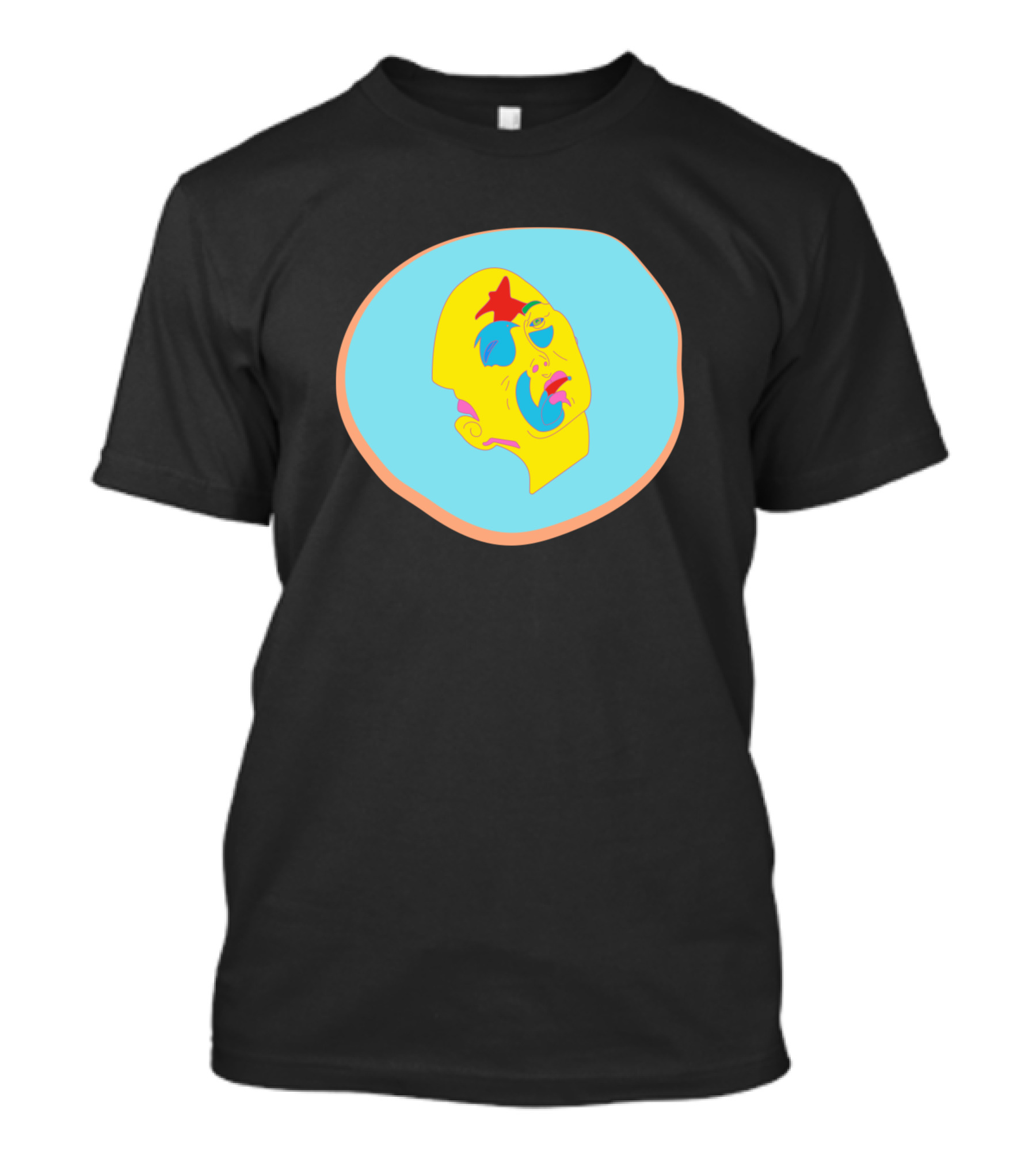 Colorful Star Face With Vibrant Lines T-Shirt