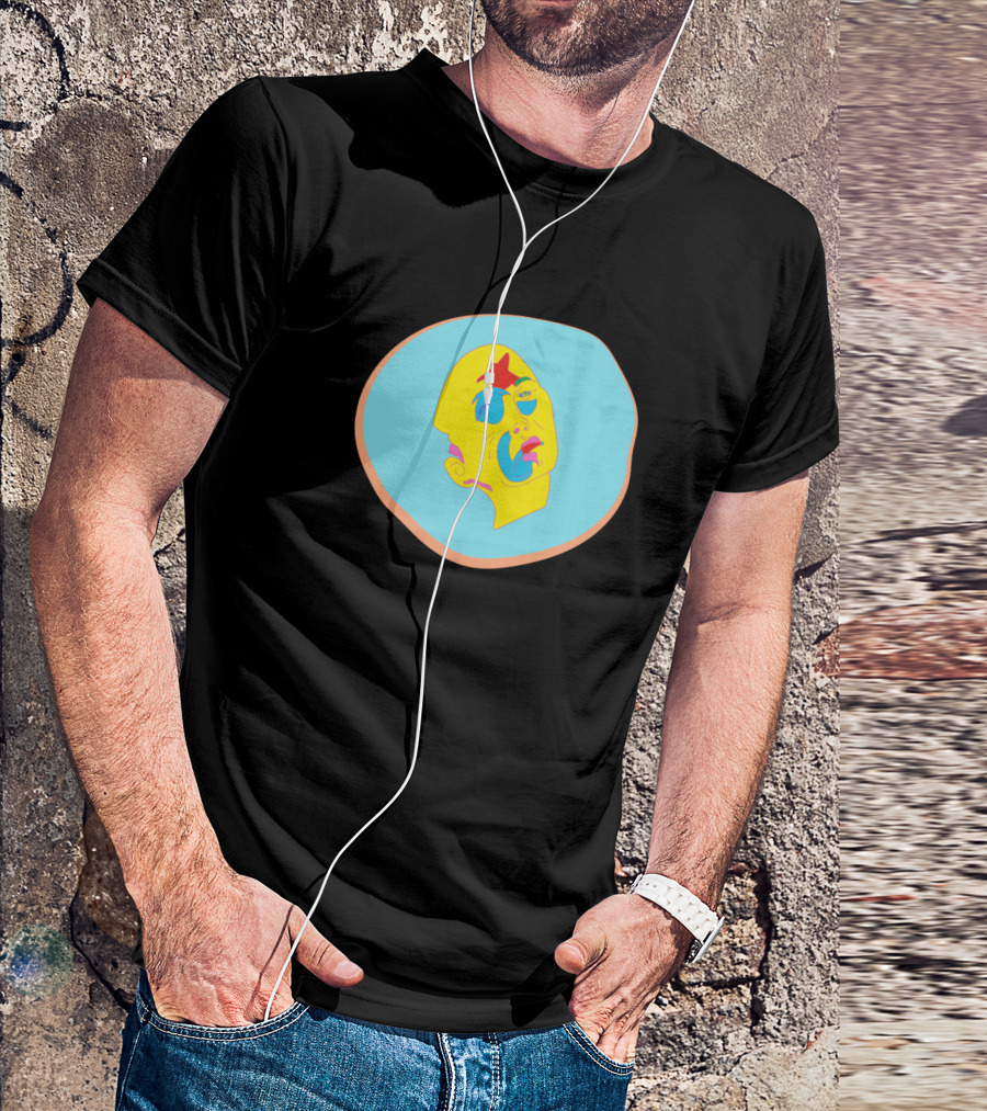 Colorful Star Face With Vibrant Lines T-Shirt