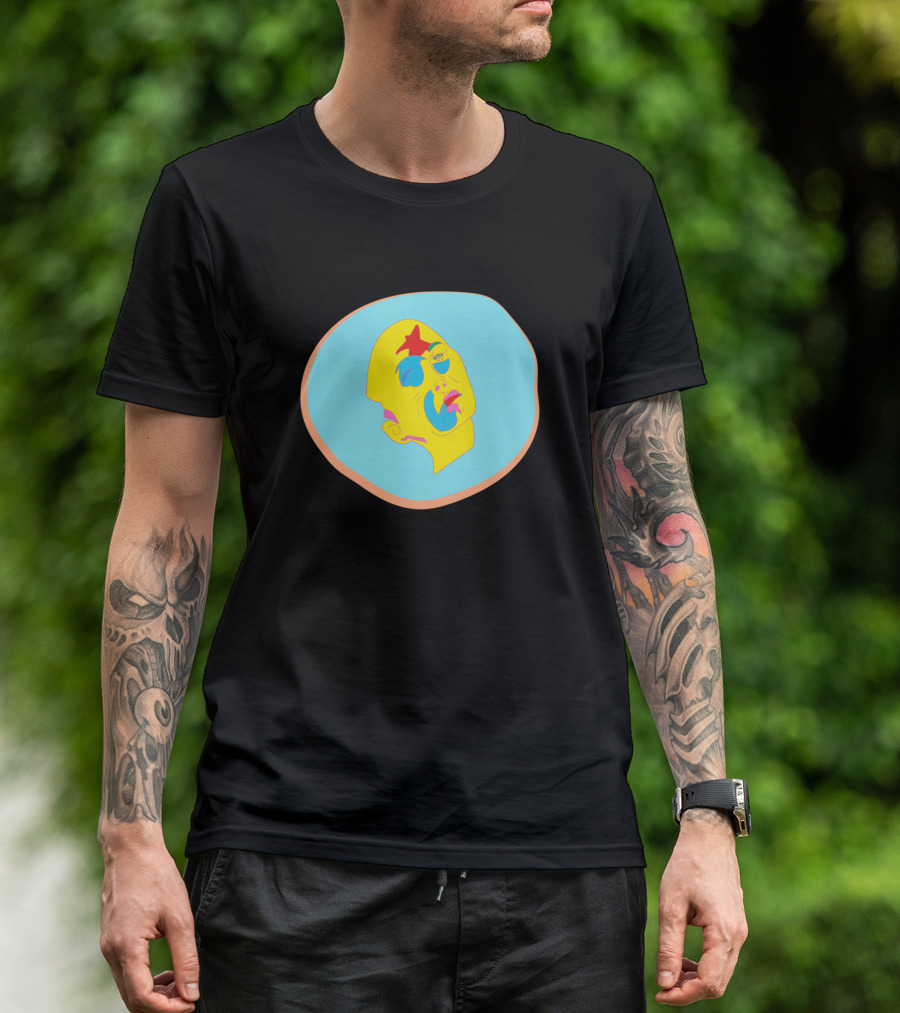 Colorful Star Face With Vibrant Lines T-Shirt