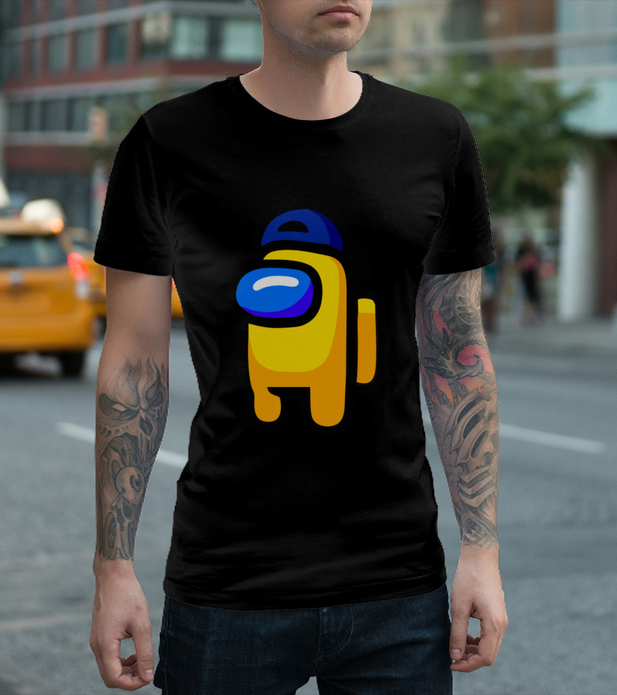 Among Us Yellow Character with Blue Cap T-Shirt