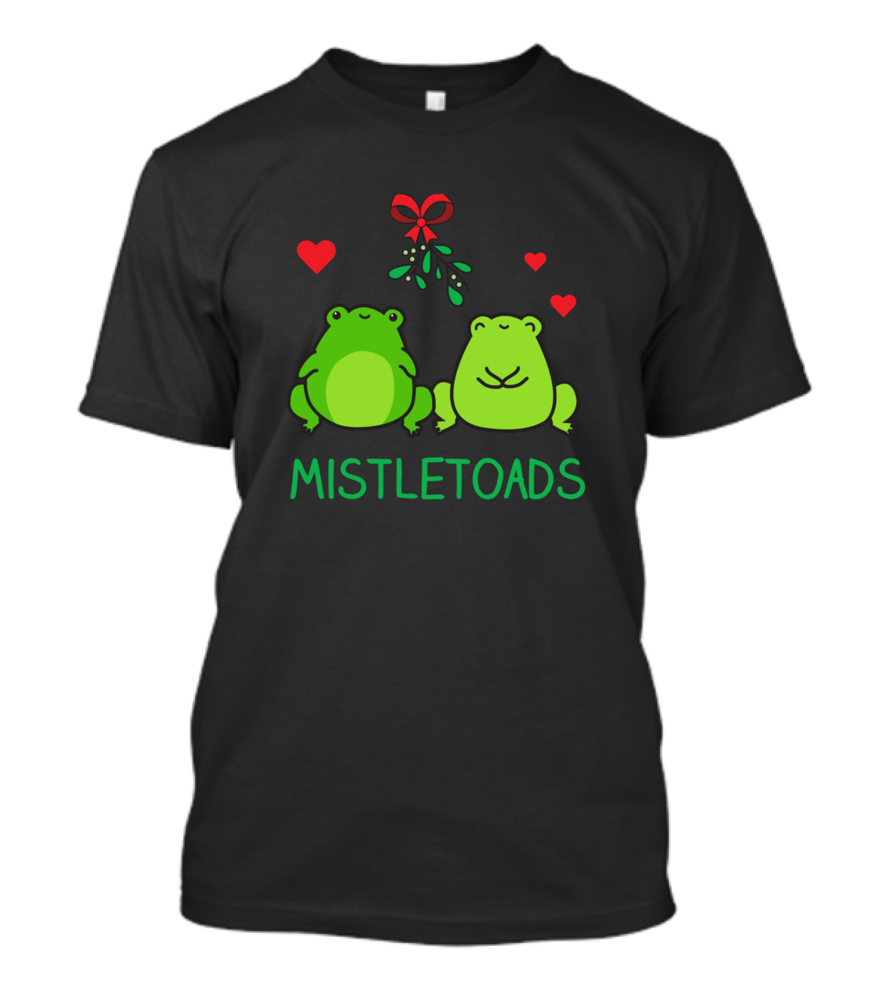 Mistletoads Christmas Frog Toads With Hearts T-Shirt