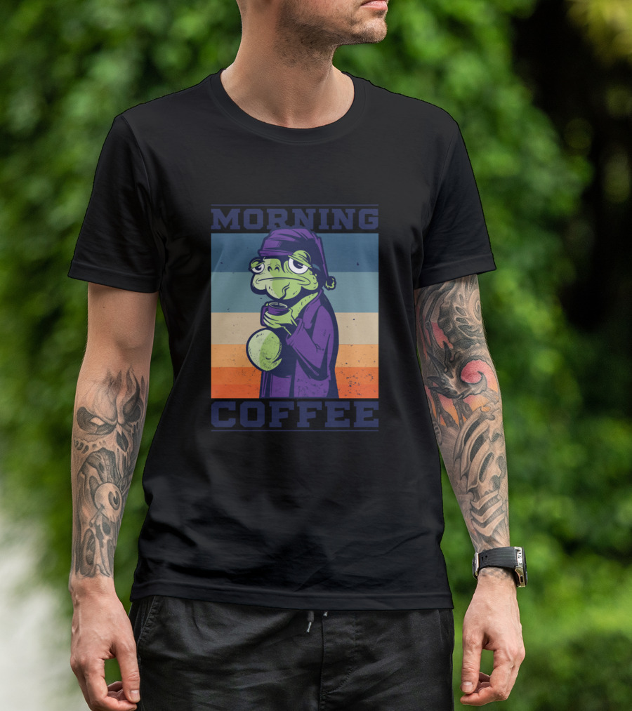 Morning Coffee Funny Frog Meme Frog Memes T-Shirt