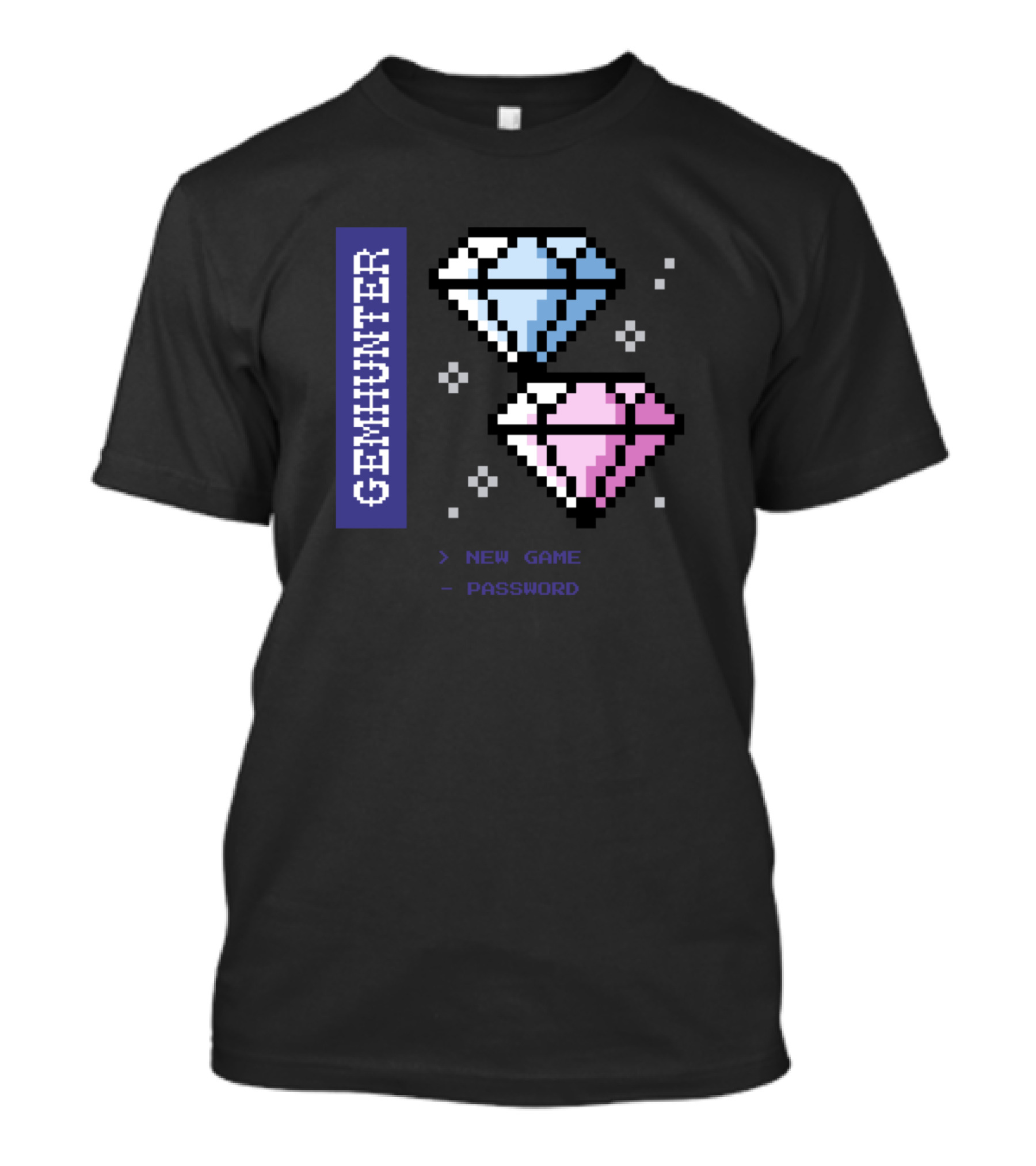Gem Hunter Pixel Art New Game Password T-Shirt