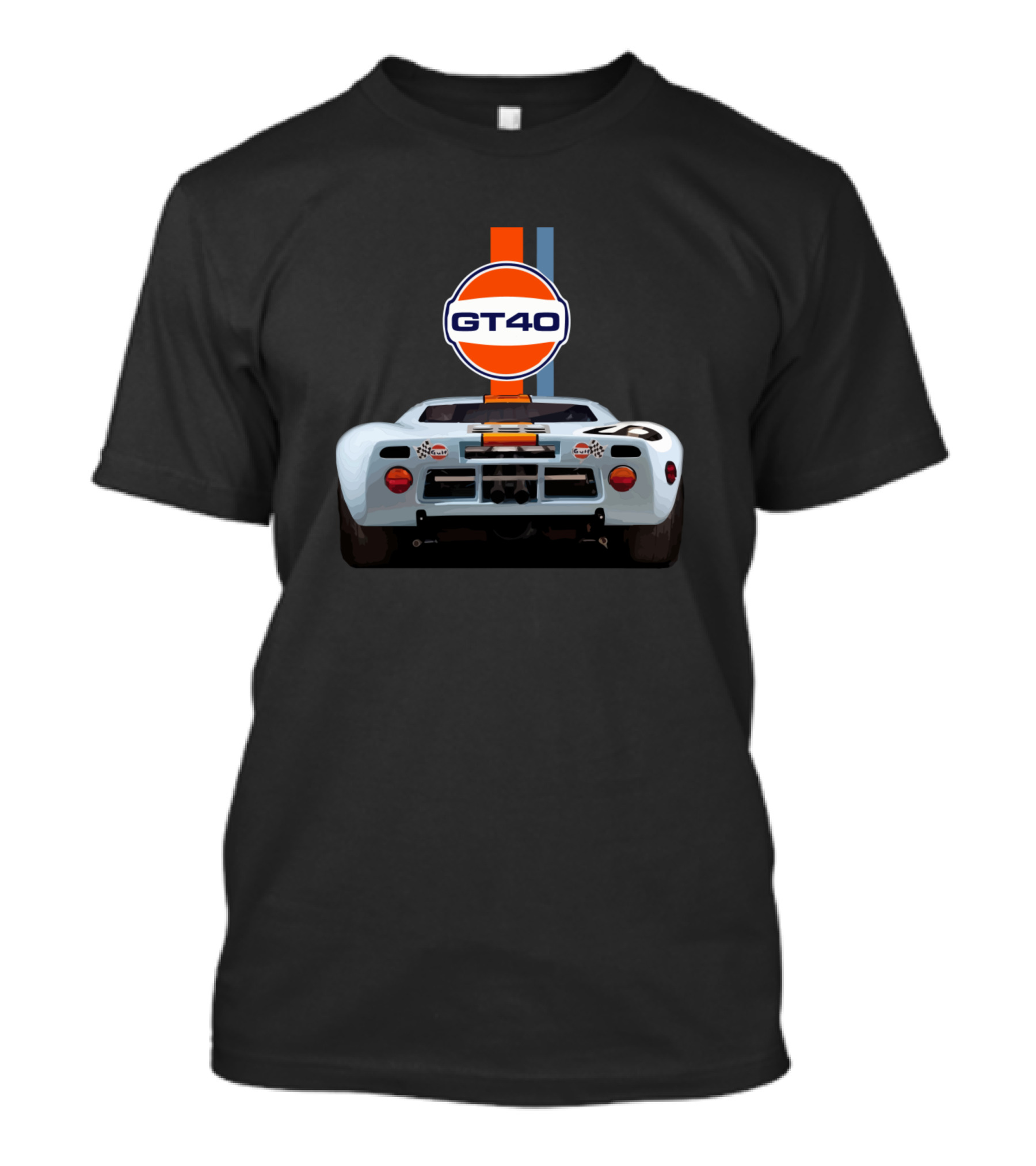 GT40 Rear Gulf Racing Stripe Retro Classic Car T-Shirt