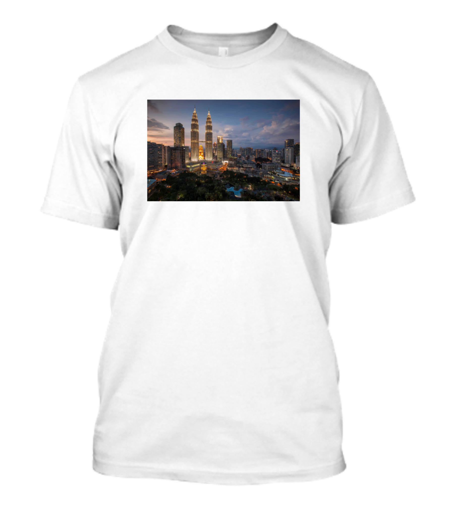 Kuala Lumpur Cityscape With Petronas Towers At Dusk T-Shirt