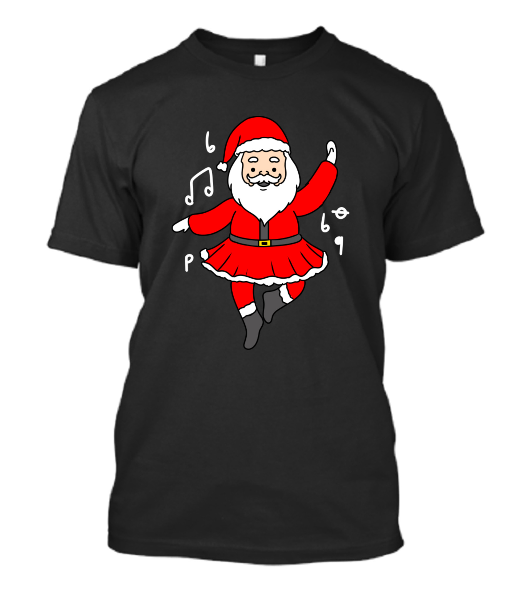 Omg Point Your Toes Santa Ballet Dancer Musical Notes T-Shirt