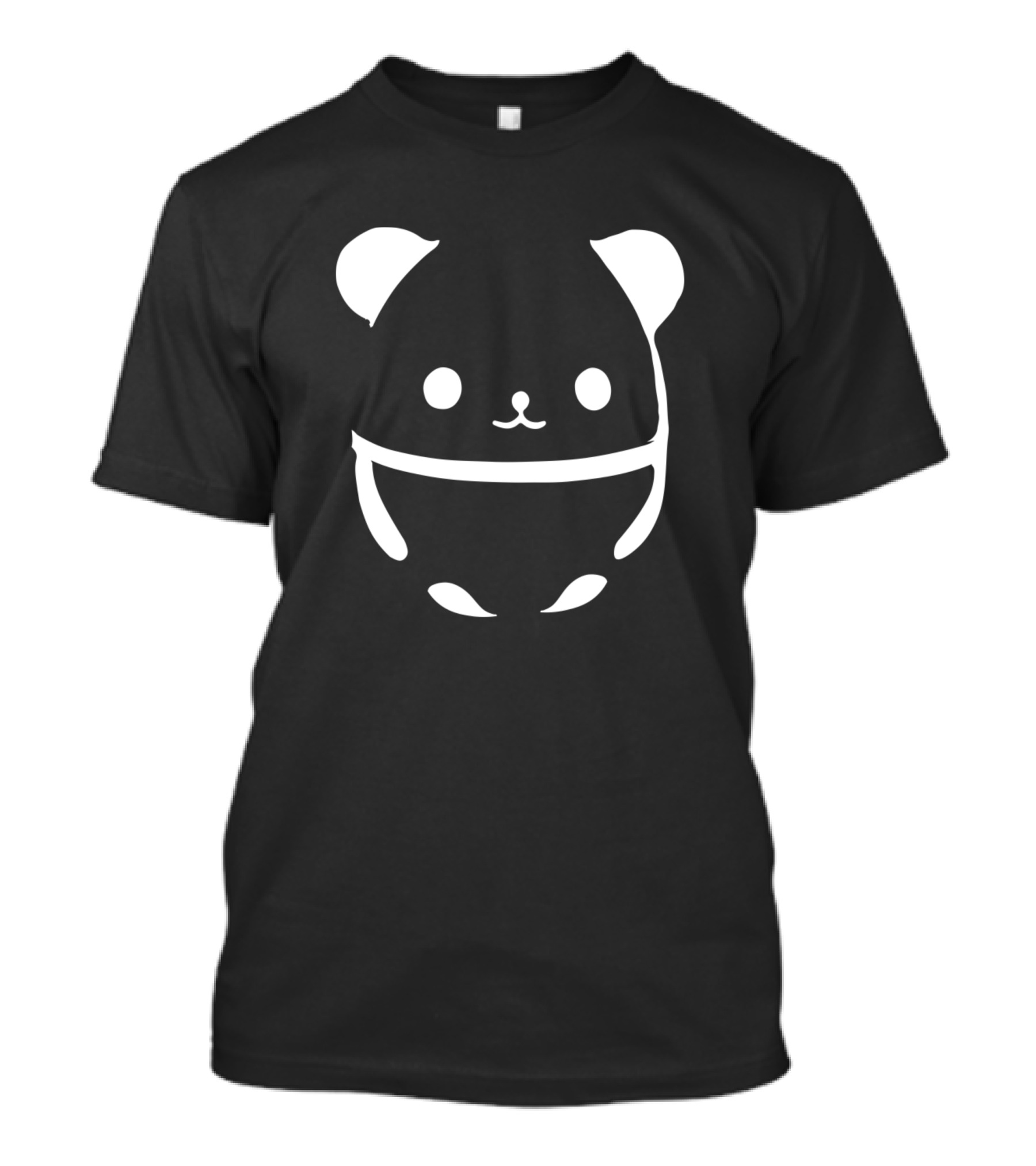Squishy Panda Minimal Black And White Cute T-Shirt