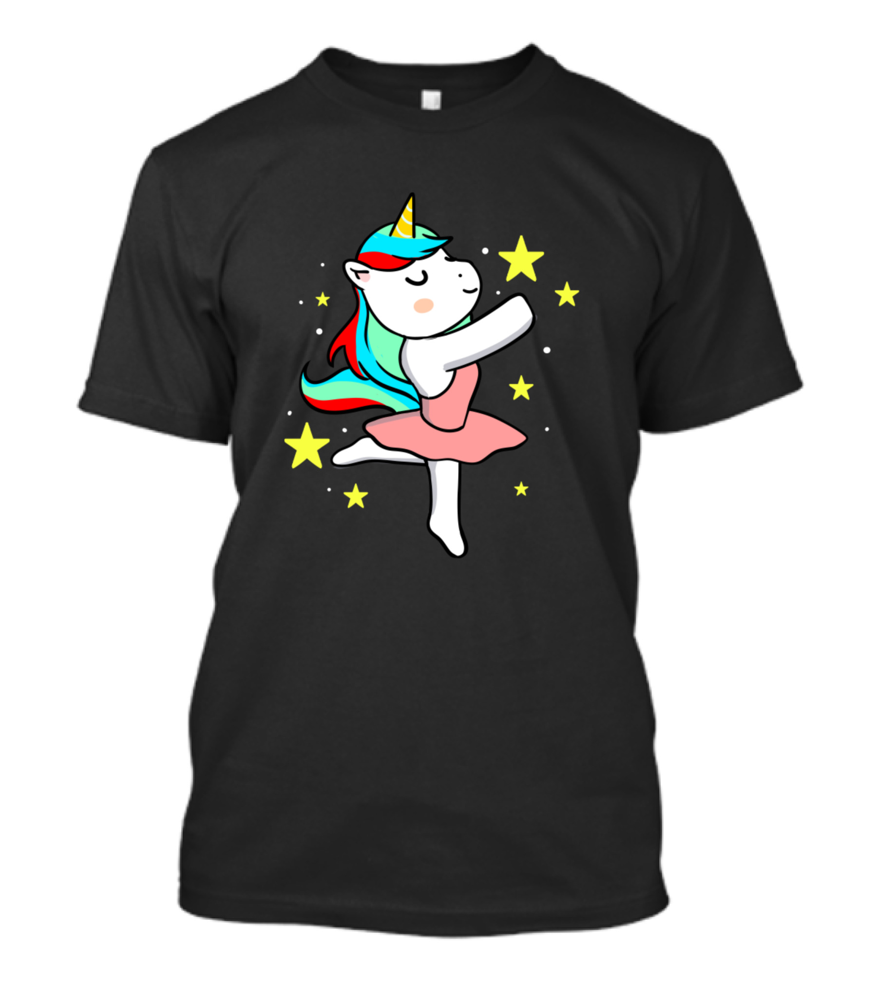 Whimsical Unicorn Ballet Dancer Surrounded By Stars For Ballet Enthusiasts T-Shirt