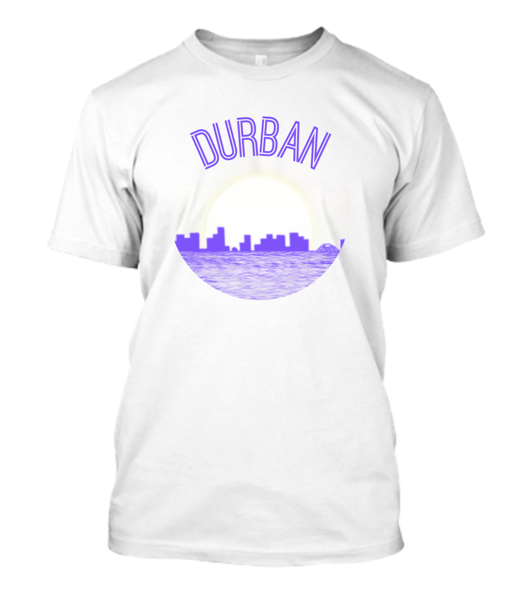Durban City Skyline Moonlit Ocean Scene T-Shirt