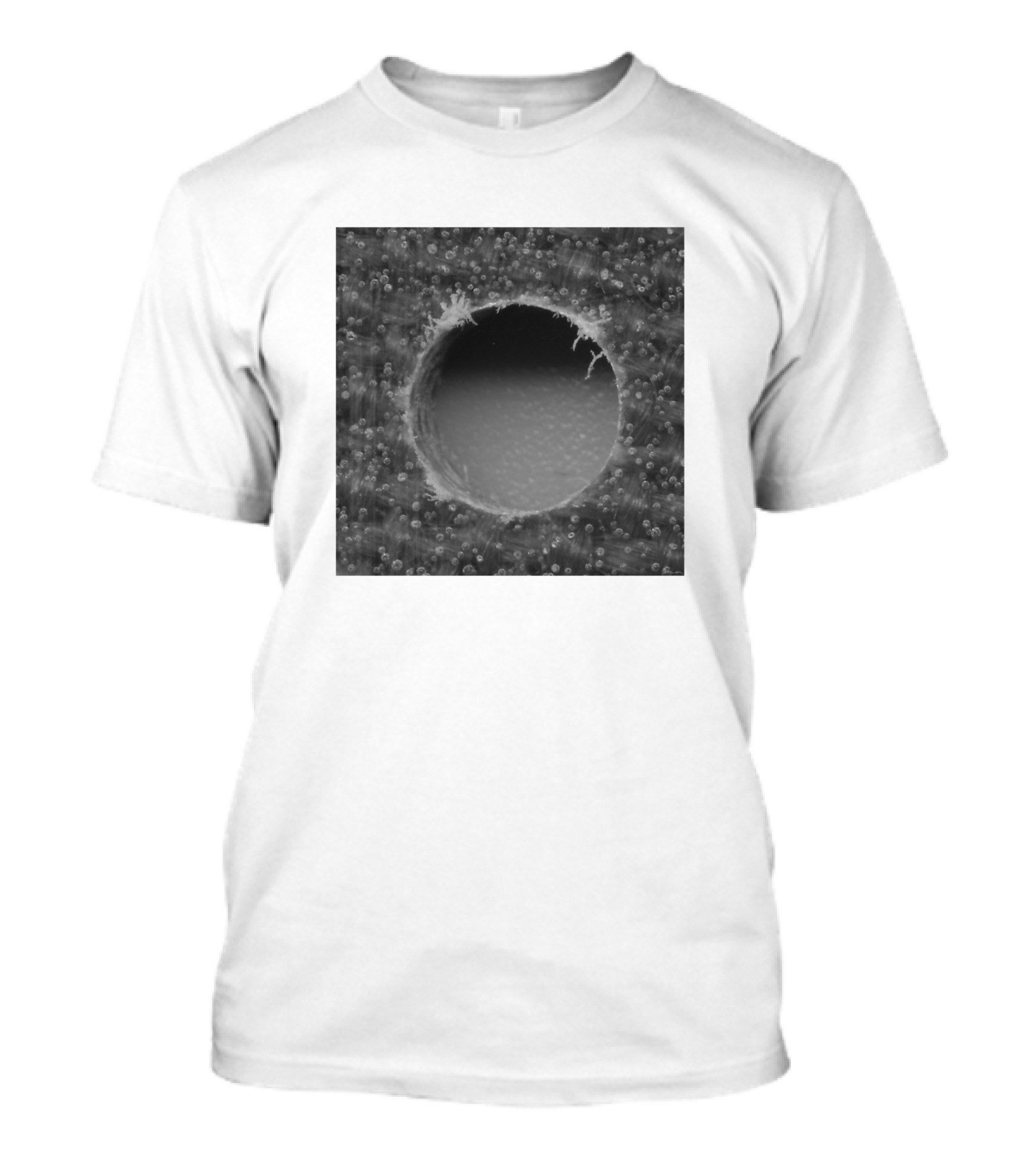 Drilled Hole Close-Up Textured Surface T-Shirt