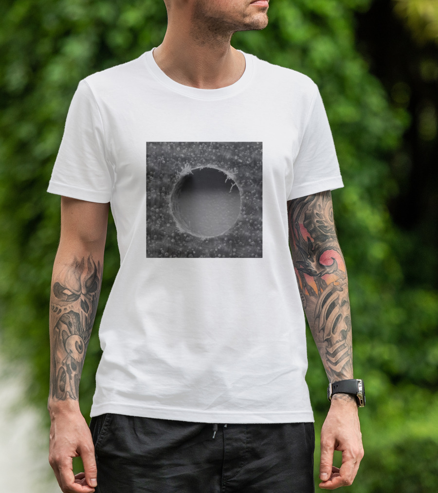 Drilled Hole Close-Up Textured Surface T-Shirt