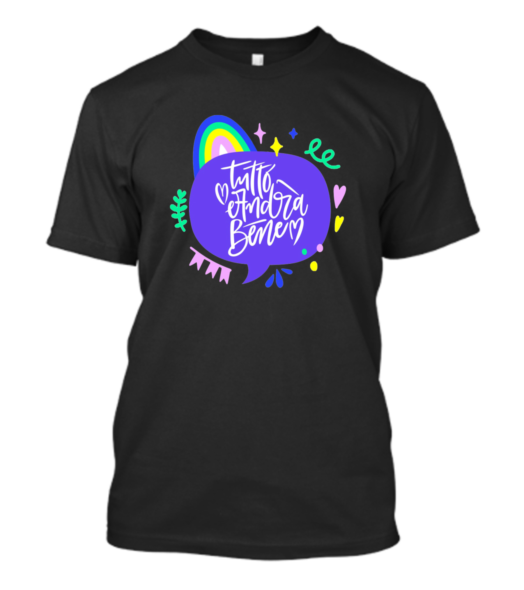 Tutto Andrà Bene Rainbow Positive Vibes T-Shirt