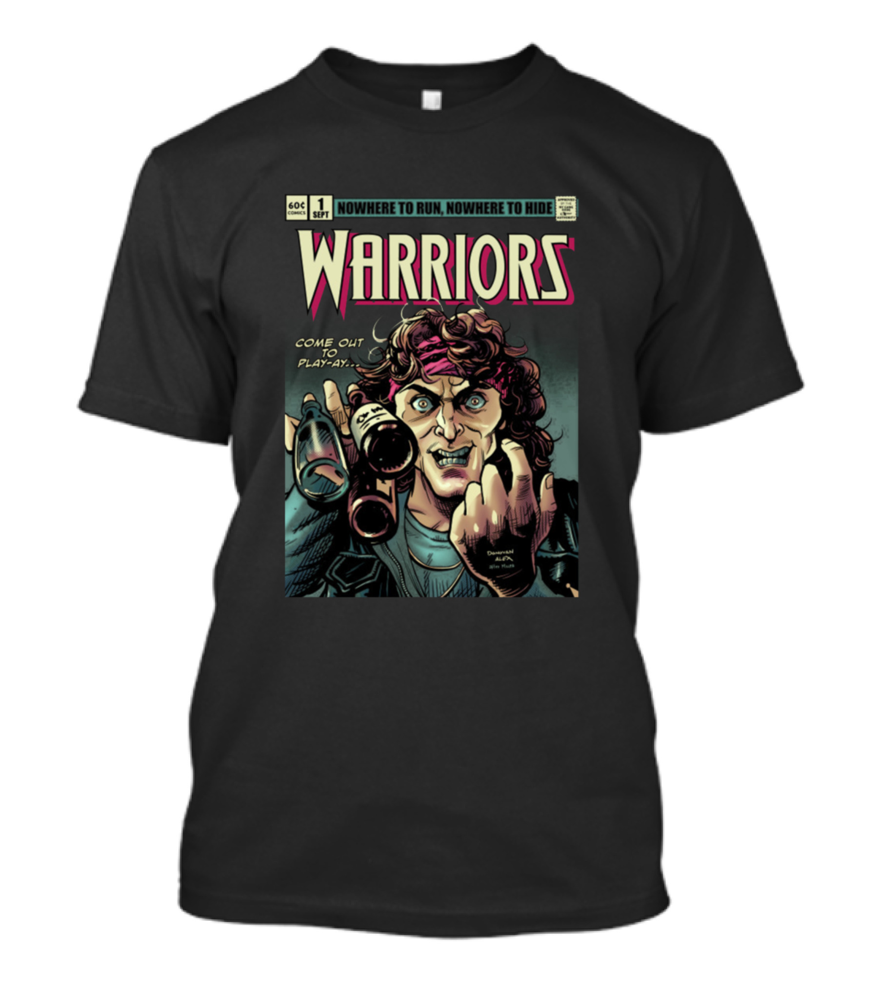Warriors Nowhere To Run Nowhere To Hide Comic Style Luthers T-Shirt