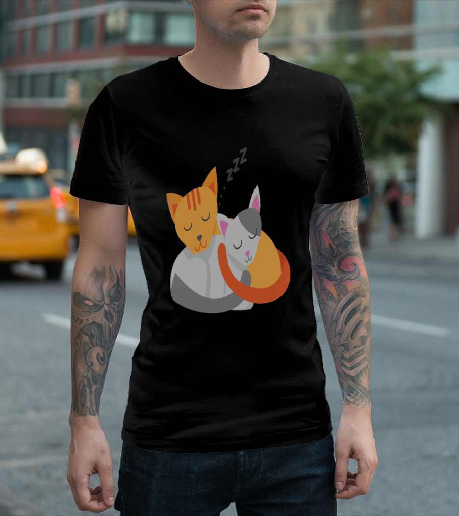 Sleeping Cats Cozy Embrace Zzz T-Shirt