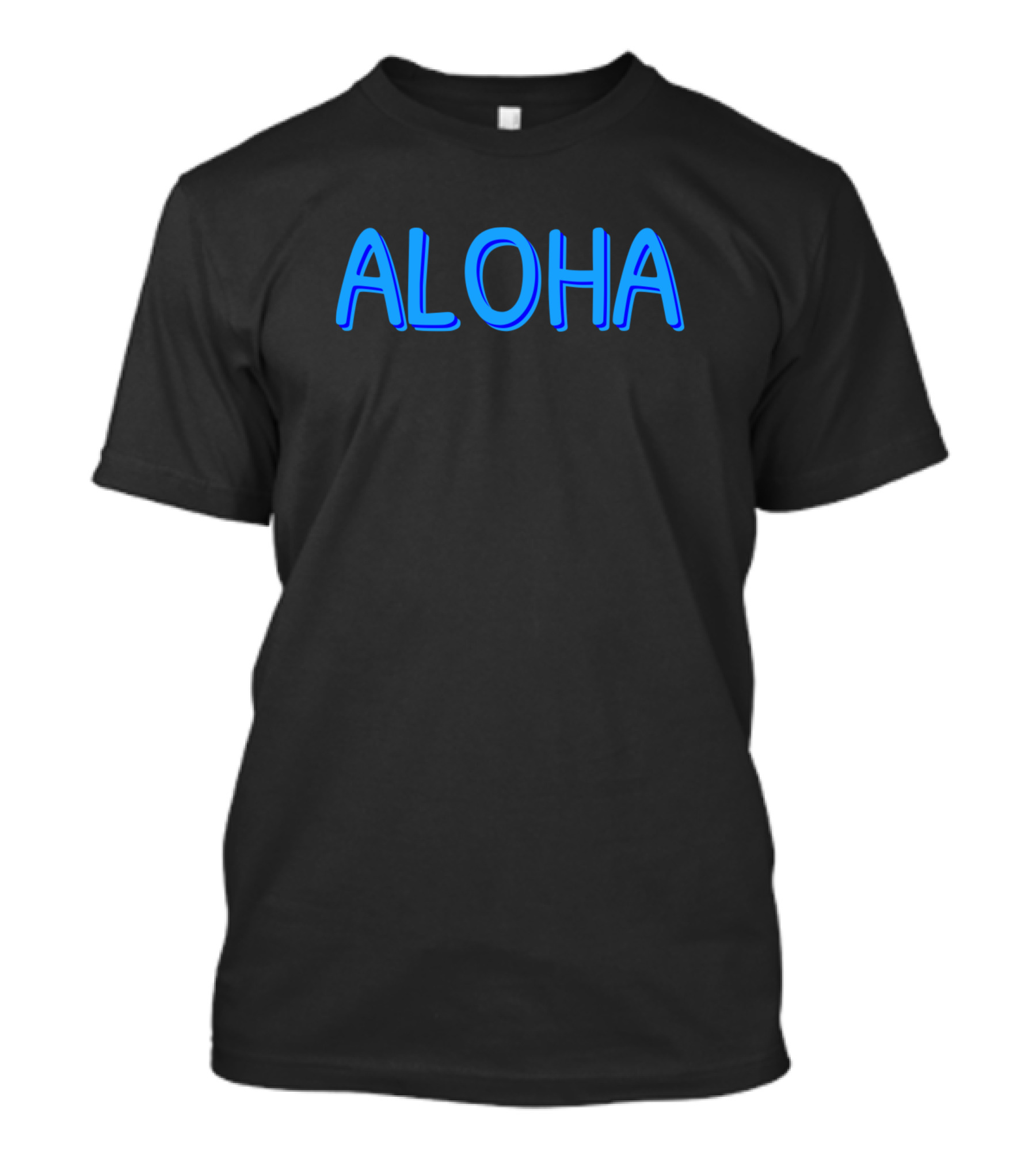 Aloha Green Blue Text T-Shirt