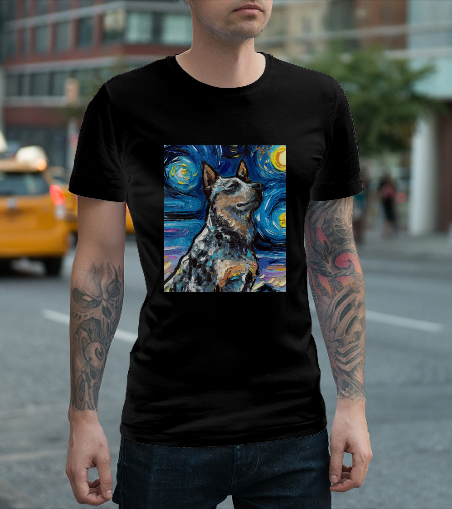 Starry Blue Heeler Night T-Shirt
