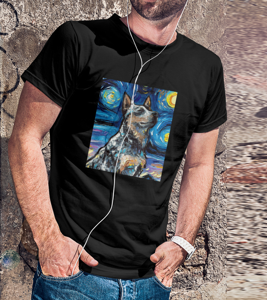 Starry Blue Heeler Night T-Shirt