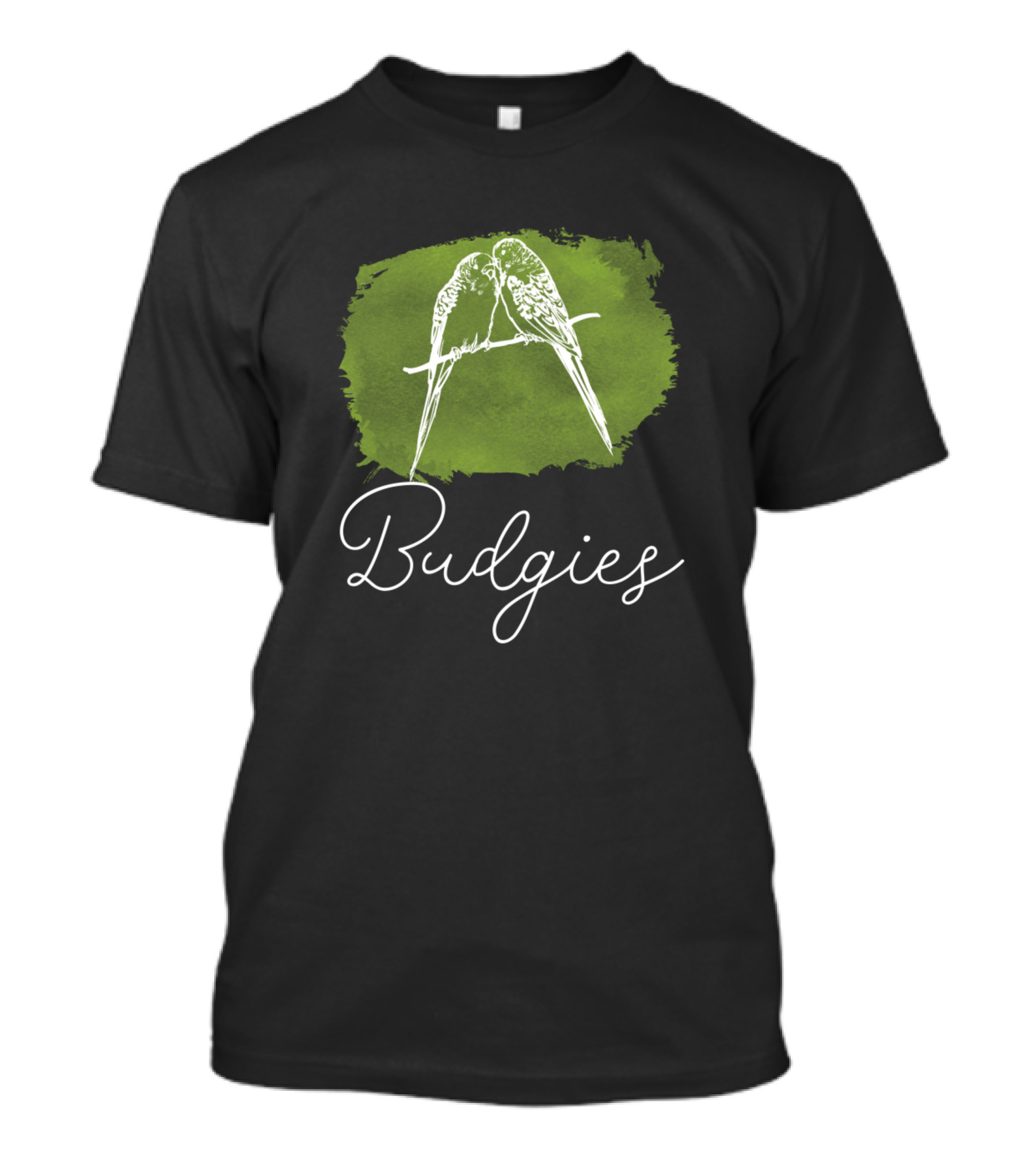 Budgies Budgerigar Bird Lover Green Background T-Shirt