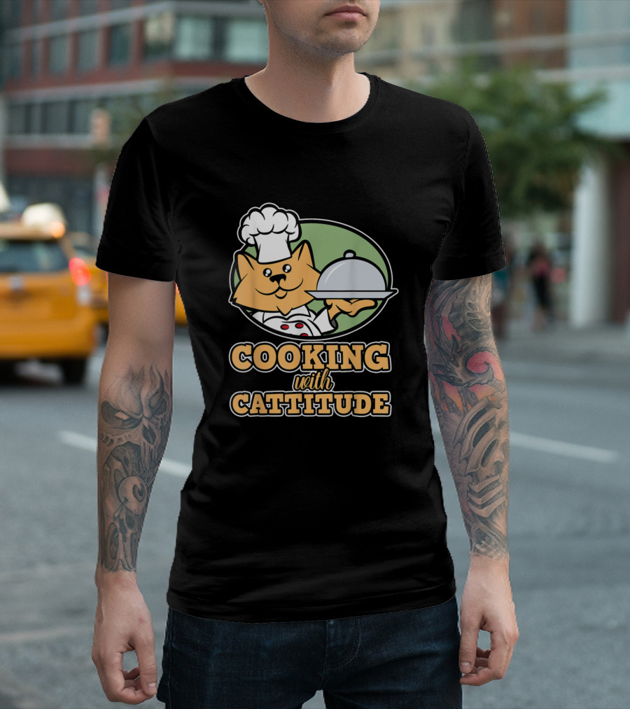 Cat Chef Cooking with Cattitude T-Shirt