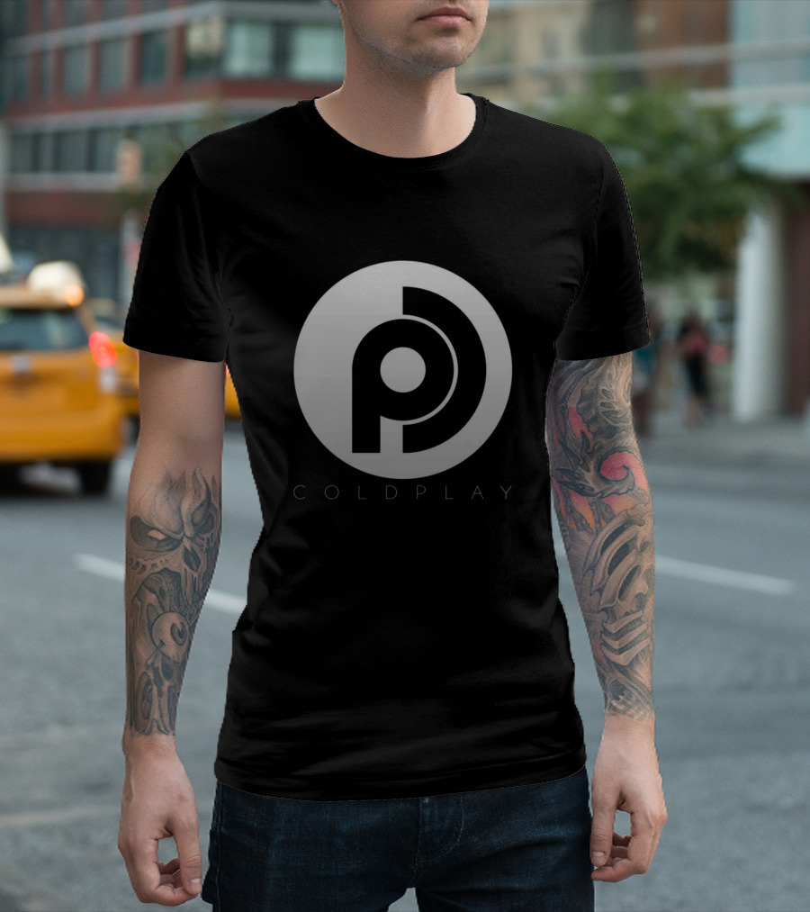 COLDPLAY Monochrome Symbol and Text T-Shirt