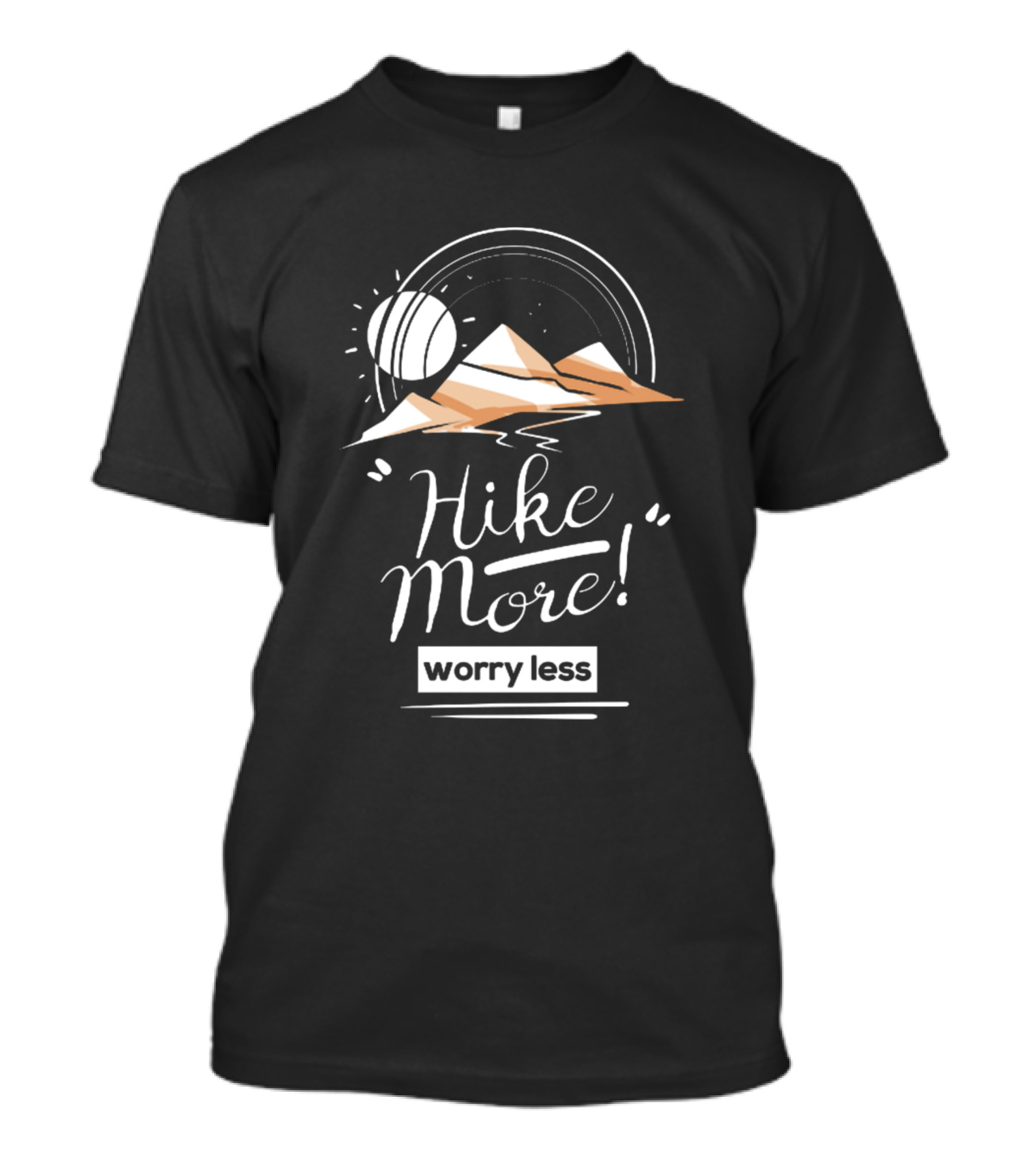 Hike More Worry Less Mountains Sun T-Shirt
