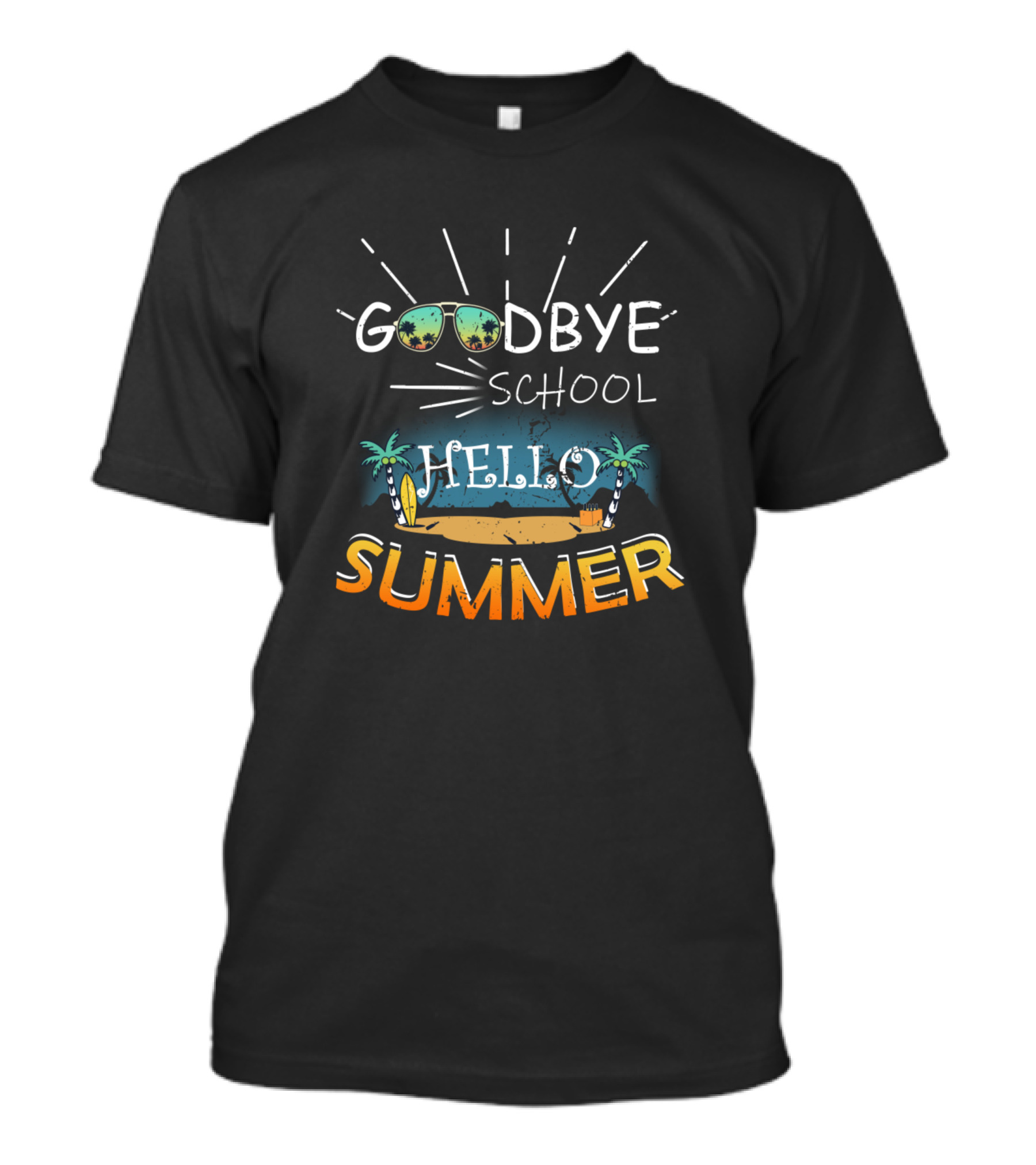 Goodbye School Hello Summer Sunglasses Beach Palm Trees T-Shirt