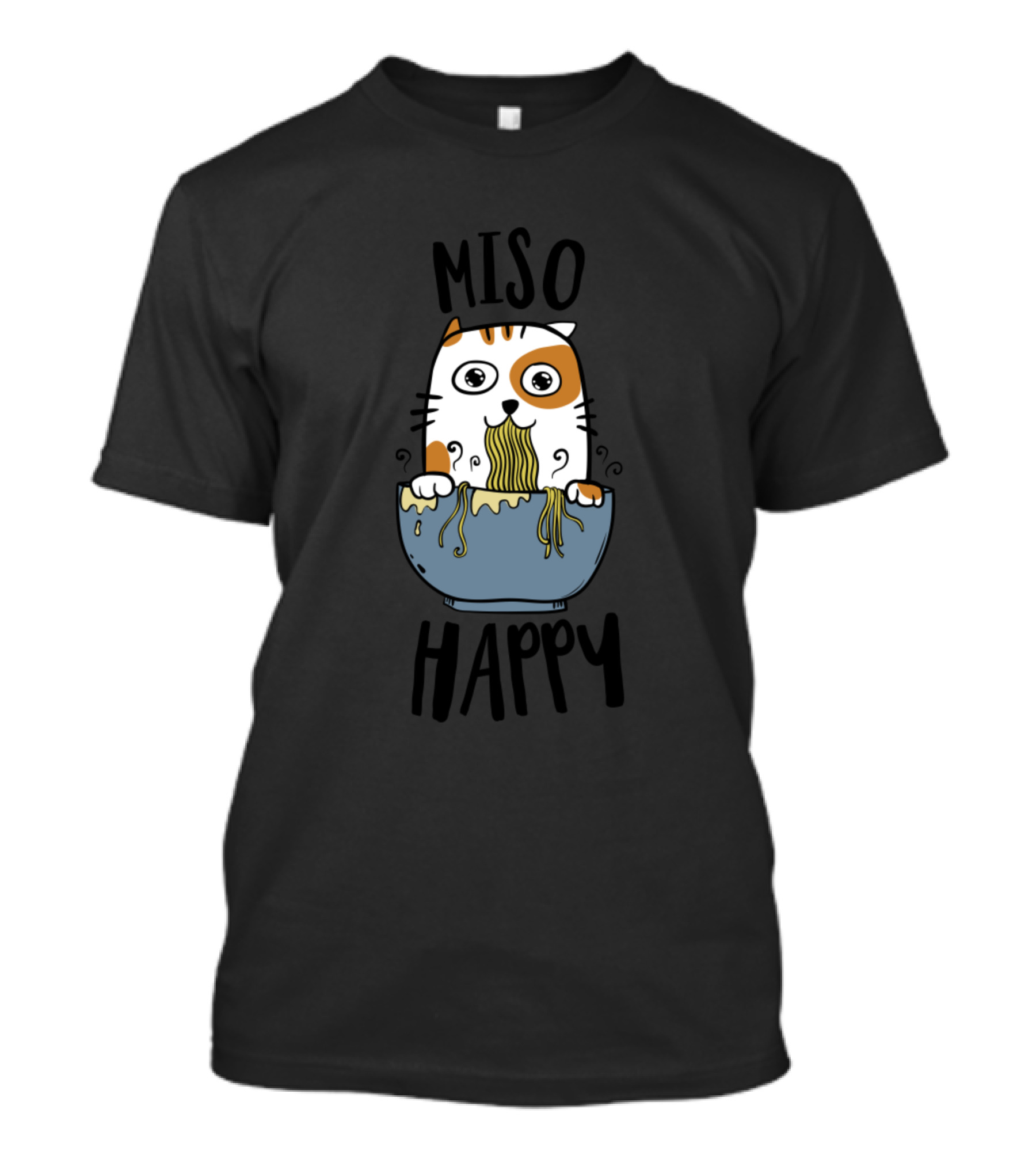 Miso Happy Cat Eating Noodles T-Shirt