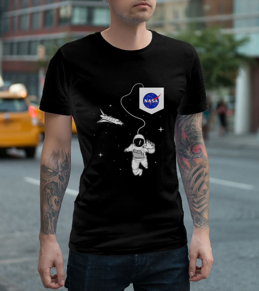 NASA Astronaut Floating in Space Shuttle Mission T-Shirt