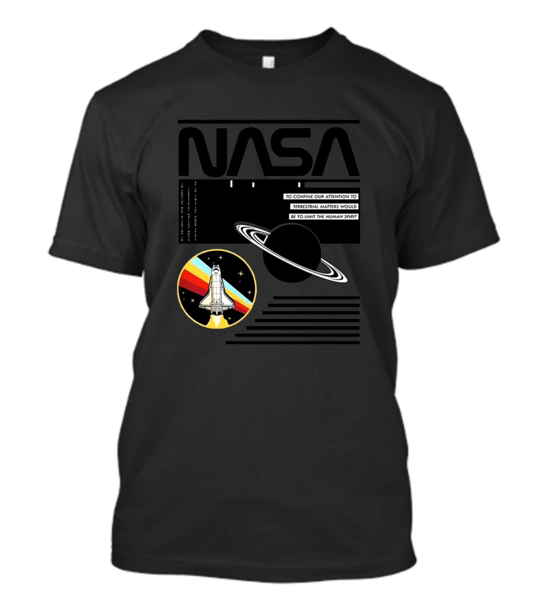 NASA Saturn V Rocket Limit The Human Spirit T-Shirt