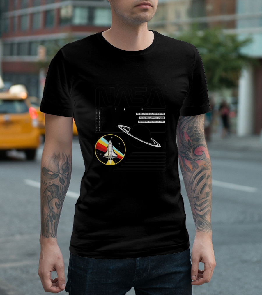 NASA Saturn V Rocket Limit The Human Spirit T-Shirt