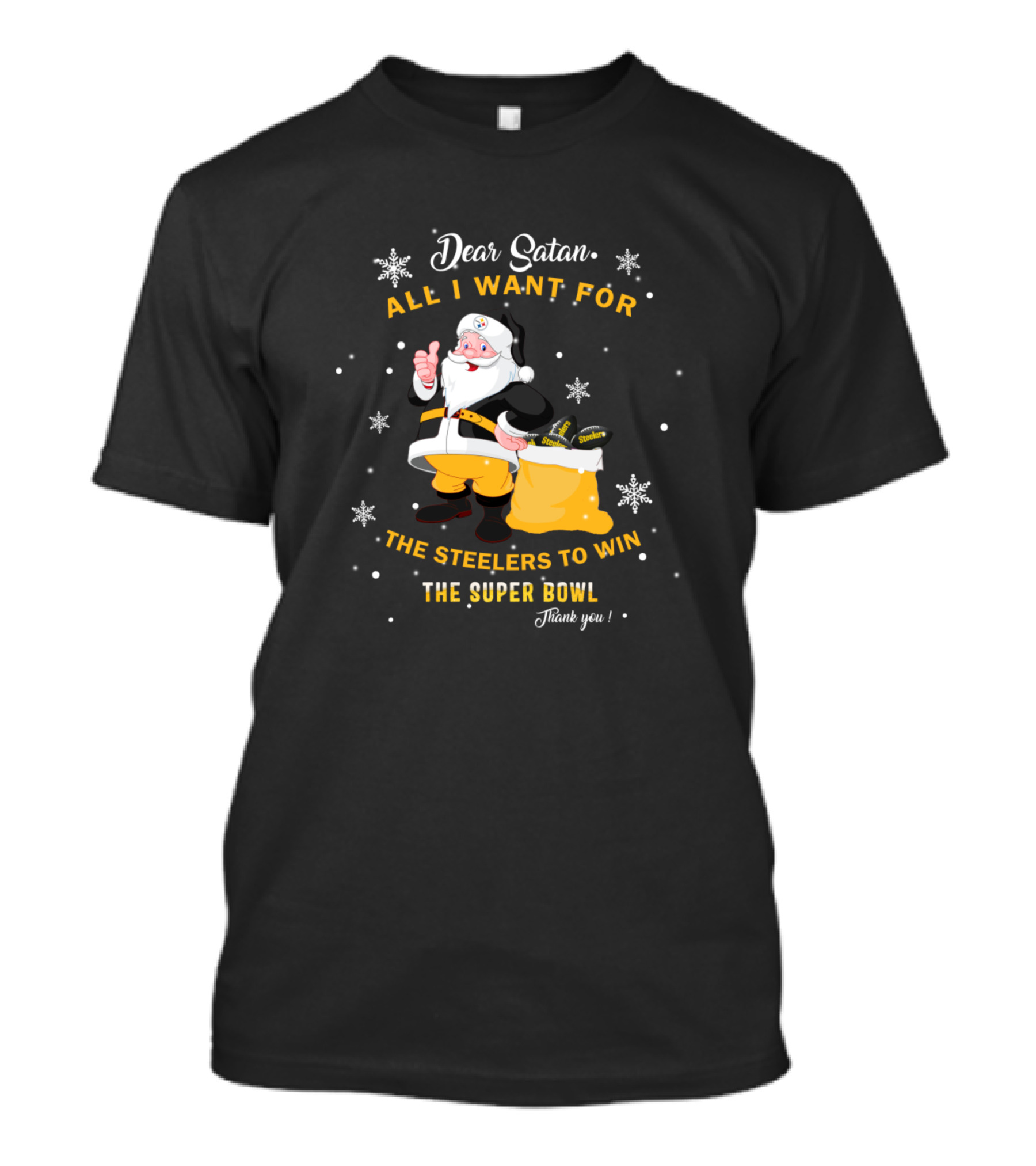 Dear Santa All I Want For The Steelers To Win The Super Bowl Thank You T-Shirt