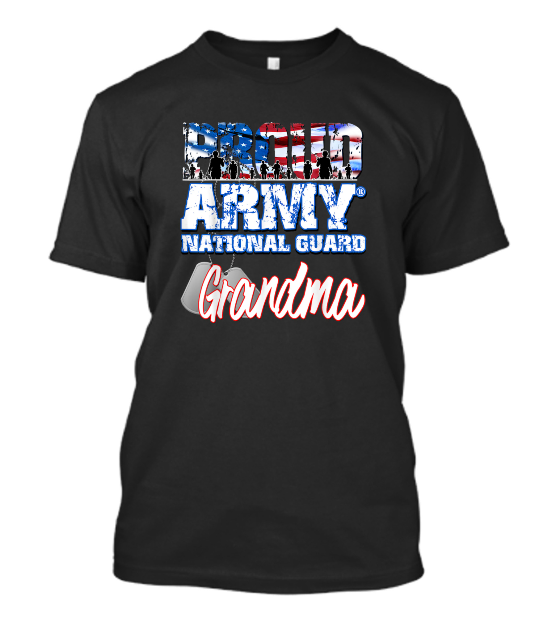 Proud Army National Guard Grandma Veteran USA T-Shirt