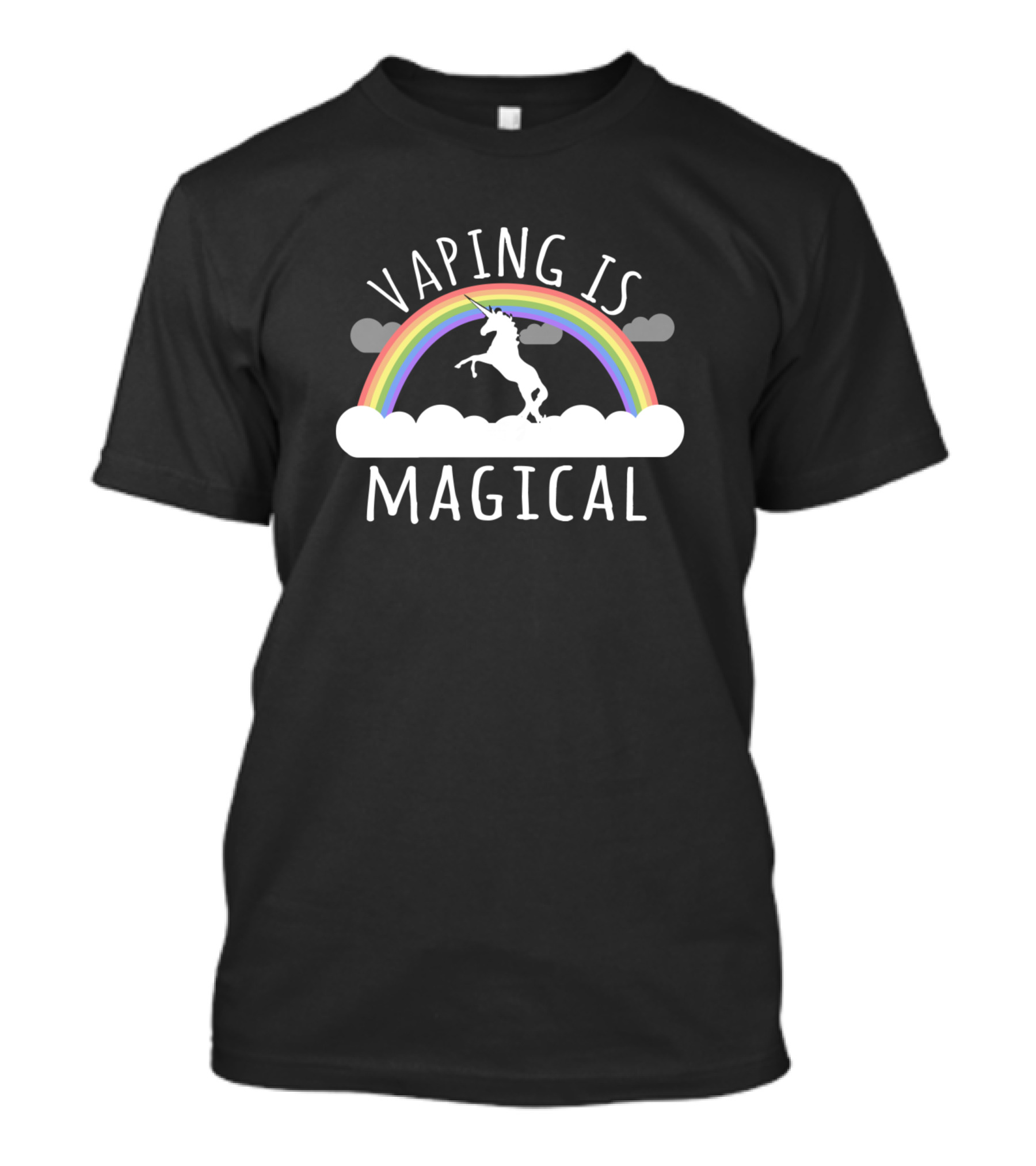 Vaping Is Magical Unicorn Rainbow Clouds T-Shirt