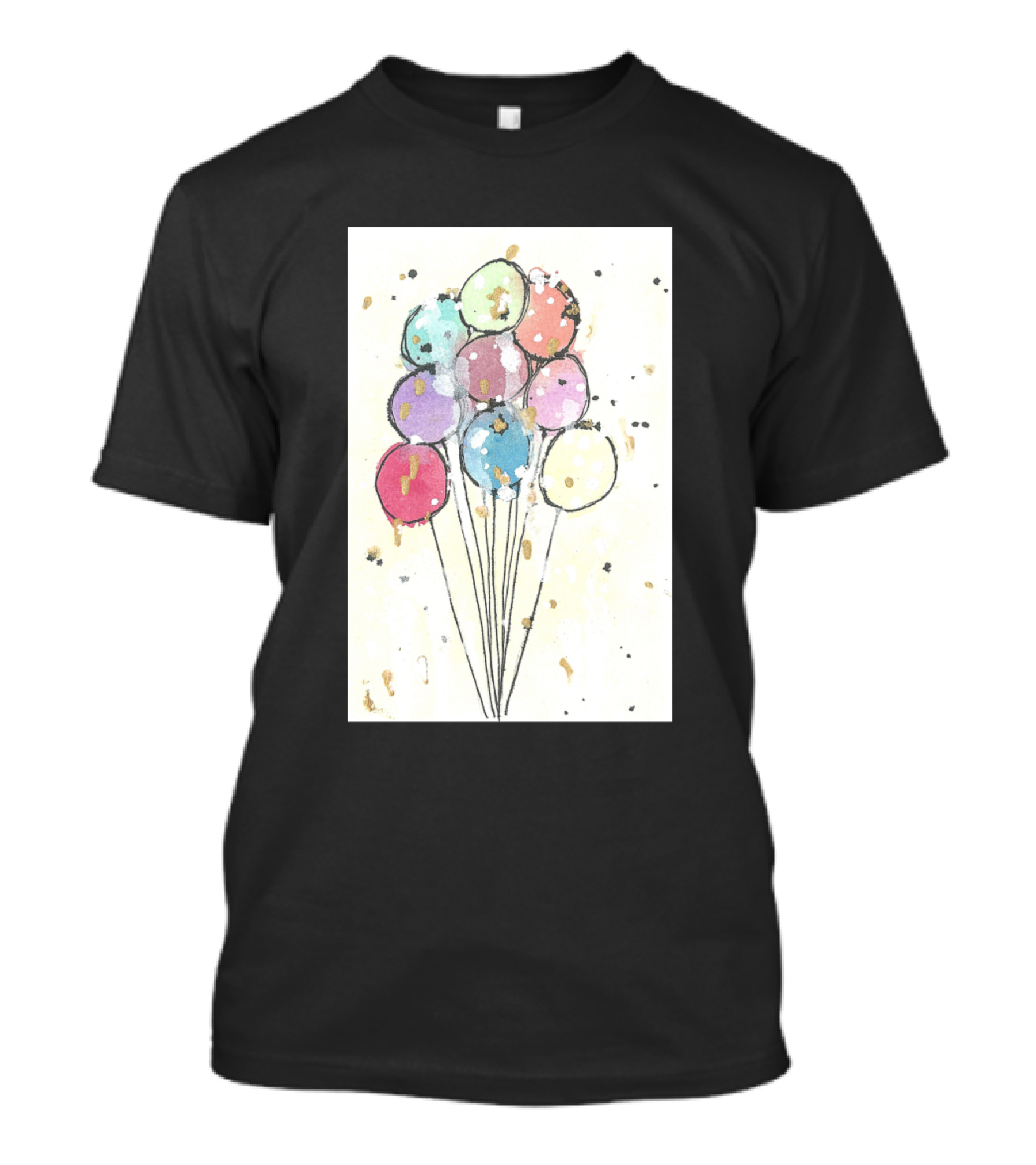 Balloons Watercolor Splatter T-Shirt