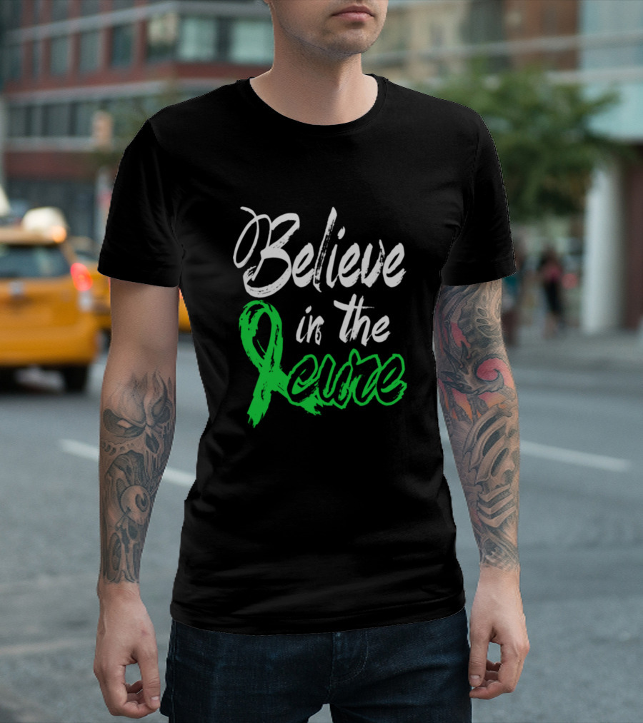Believe In The Cure Adrenal Cancer Awareness Lime T-Shirt
