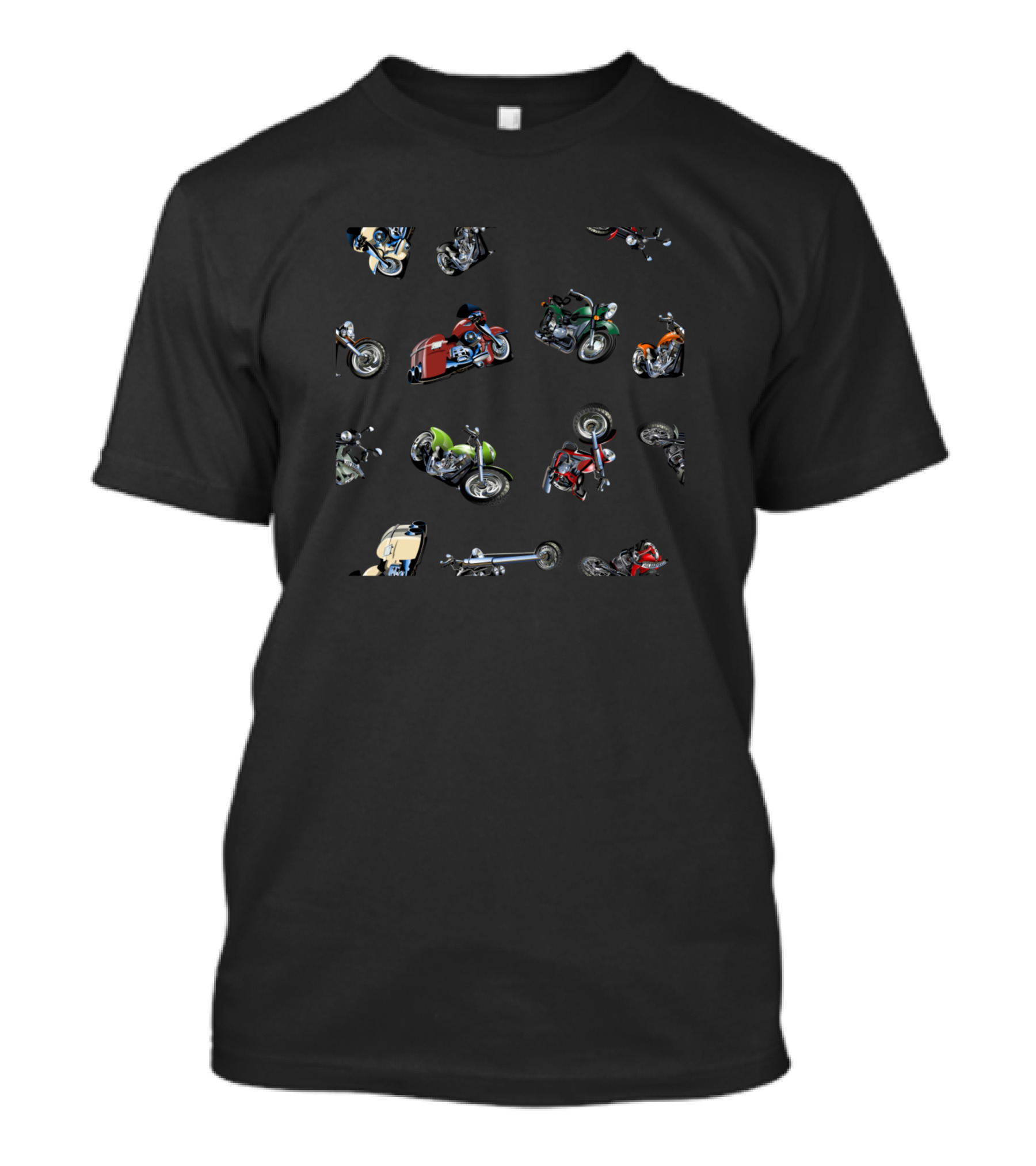 Cartoon Motorbike Collection Vintage Motorcycle T-Shirt