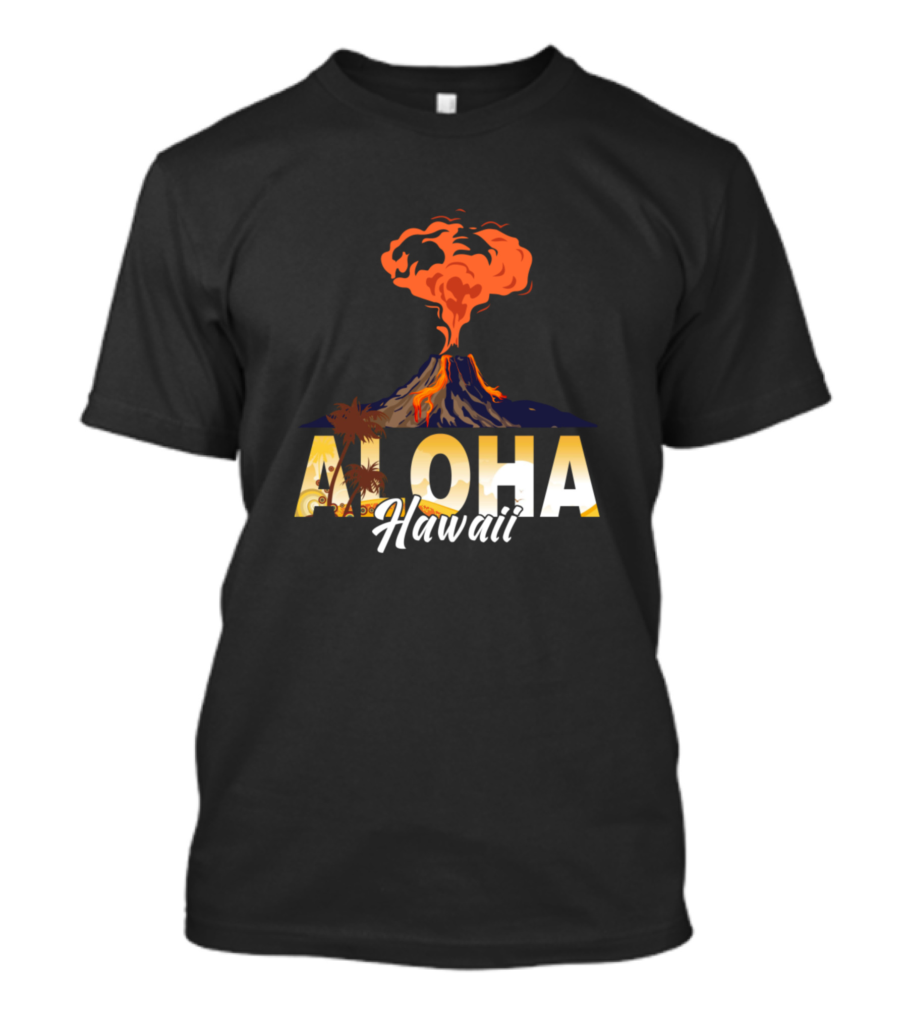 Aloha Hawaii Tropical Volcano And Cool Vibes T-Shirt
