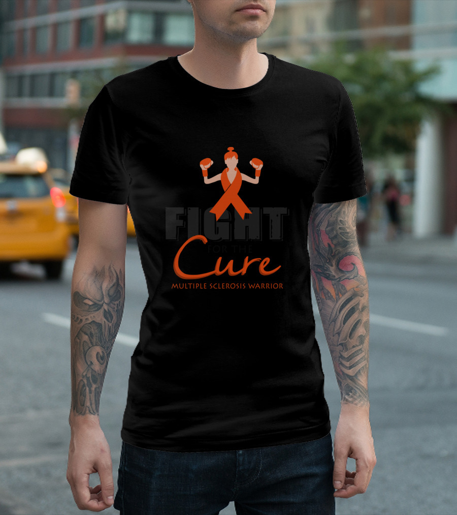 Fight For The Cure Multiple Sclerosis Warrior Ribbon Boxing T-Shirt