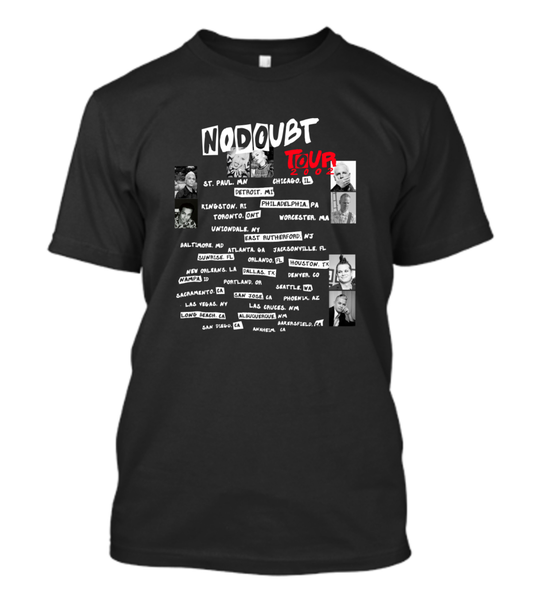 No Doubt Tour 2002 St. Paul Chicago Detroit Philadelphia Toronto Baltimore Orlando Anaheim T-Shirt