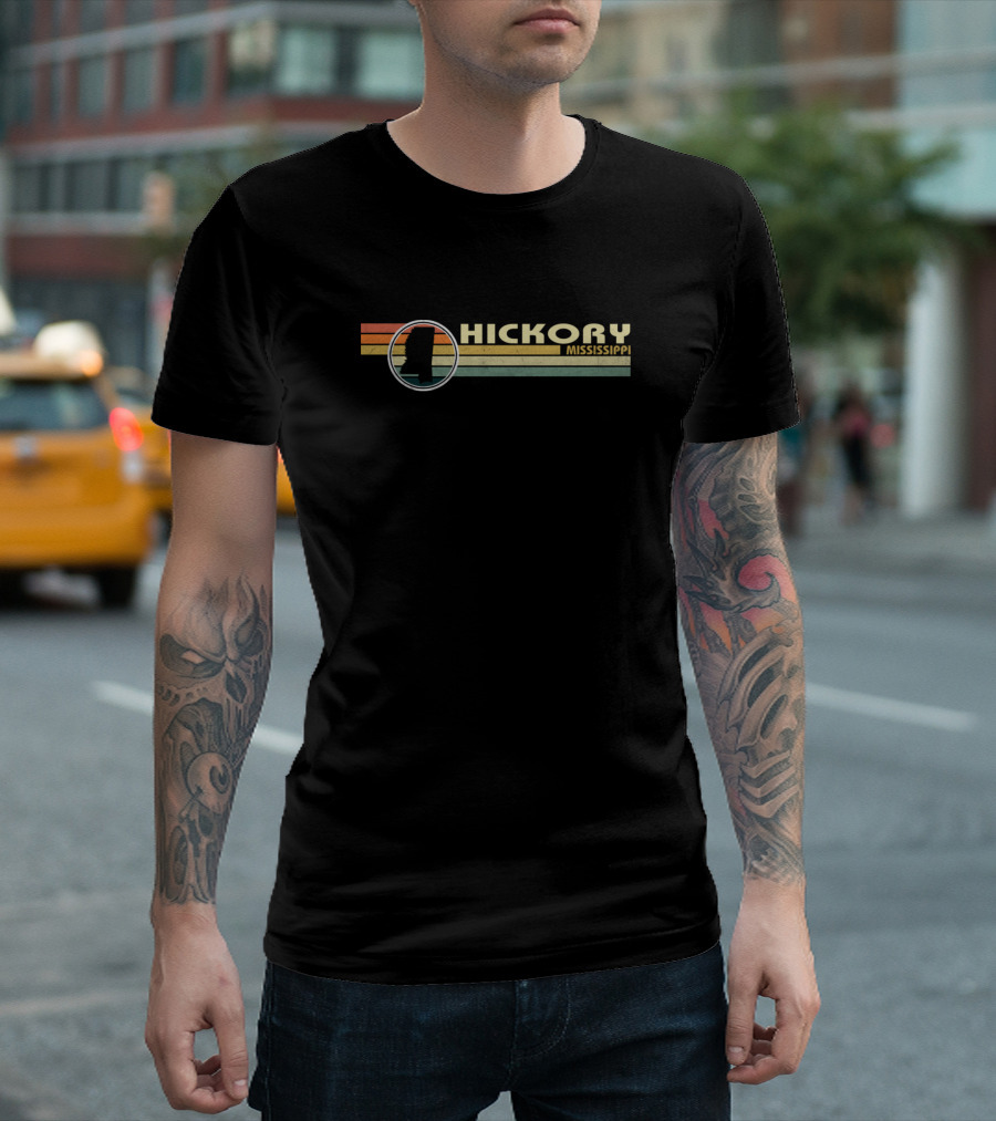Hickory Mississippi Retro Vintage Sunset T-Shirt