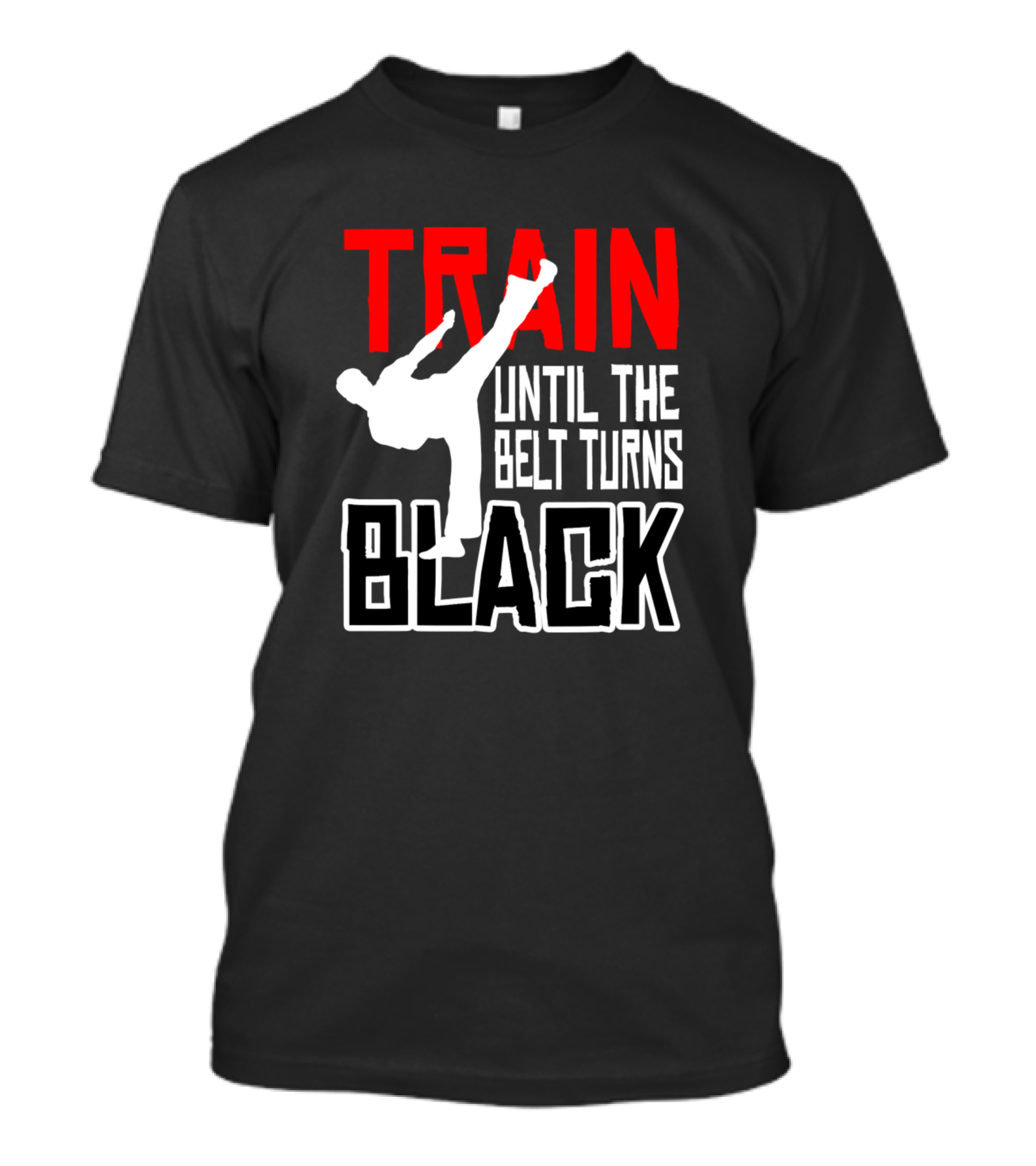 Train Until The Belt Turns Black Karate Jiu Jitsu Martial Arts Taekwondo T-Shirt