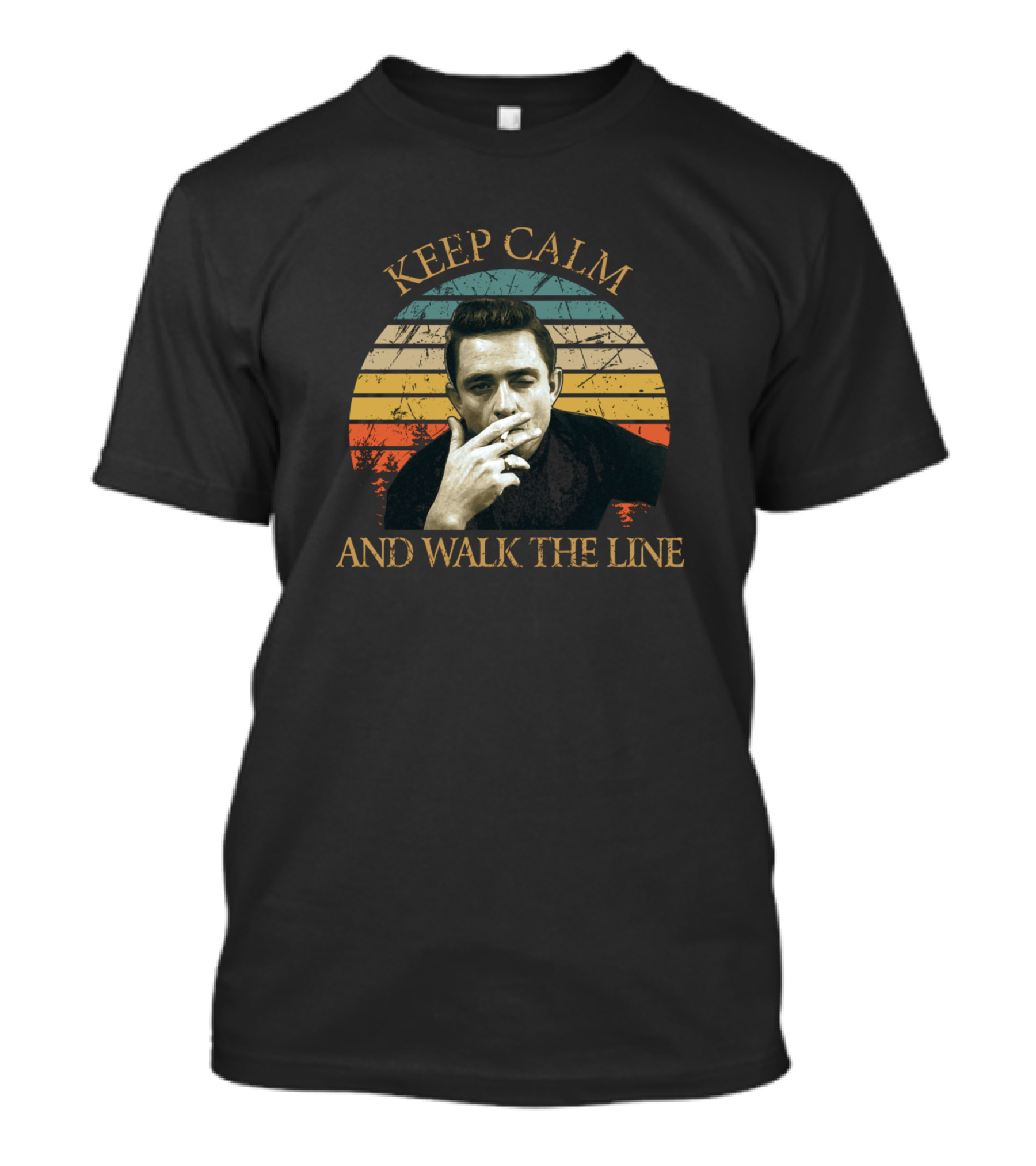 Keep Calm And Walk This Line Vintage Music Outlaws T-Shirt