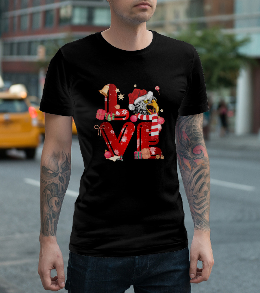 Love Christmas Eagle Holiday T-Shirt