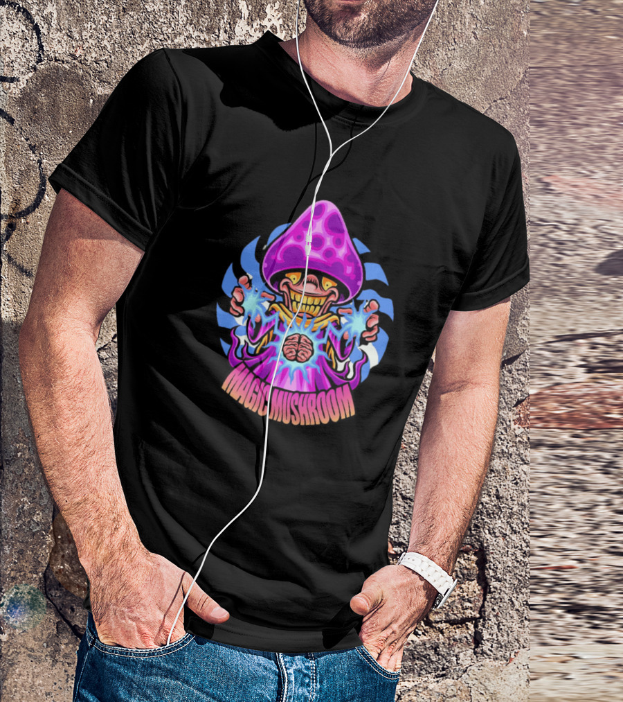 MAGIC MUSHROOM PSYCHEDELIC WIZARD WITH ELECTRIC ENERGY T-Shirt