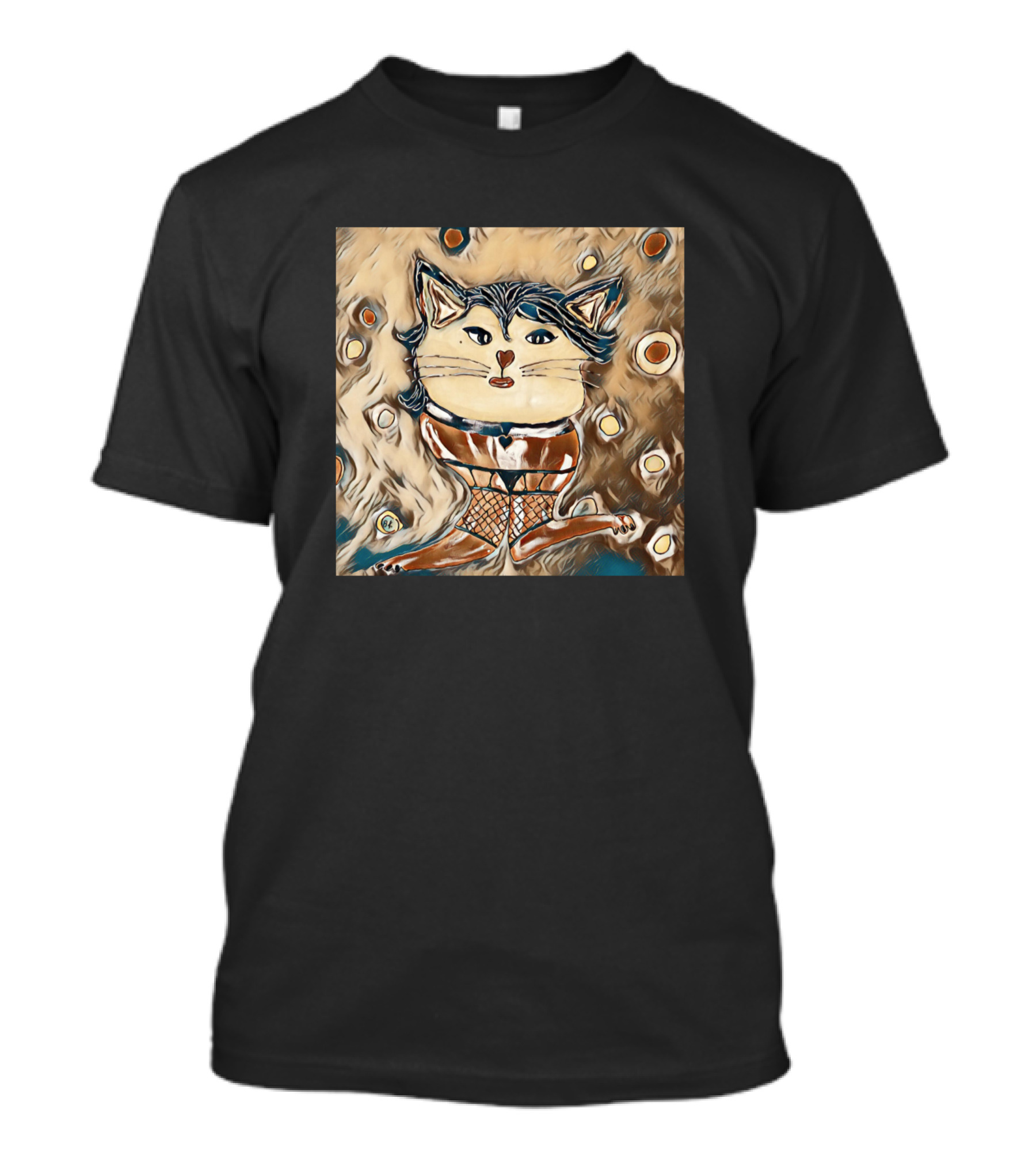Meow Cat Lady Abstract Artful Feline T-Shirt