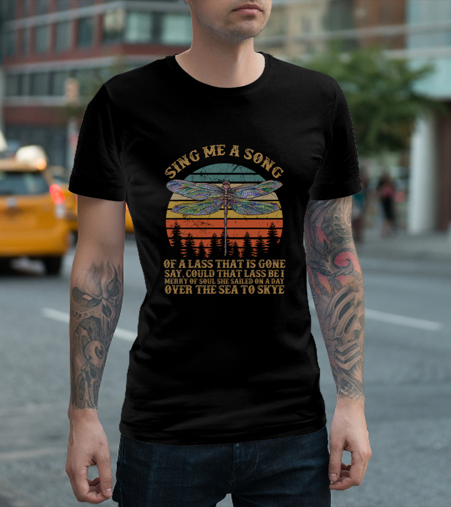 Sing Me A Song Dragonfly Retro Vin of a Lass That Is Gone Over the Sea to Skye T-Shirt