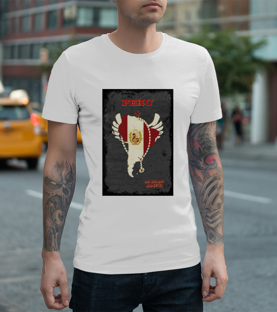 Peru Mi Gran Amor Flag Map T-Shirt